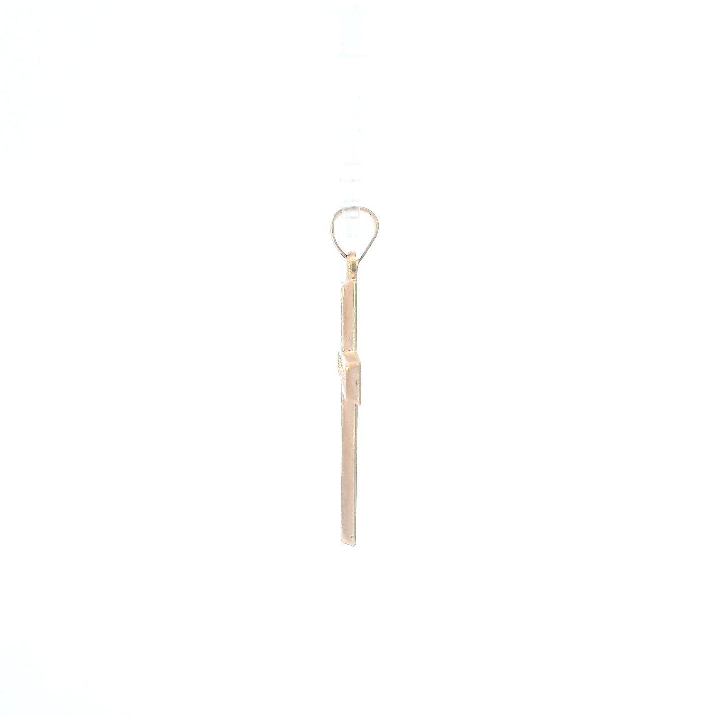 14K Yellow Gold Diamond Cut Textured Cross Pendant