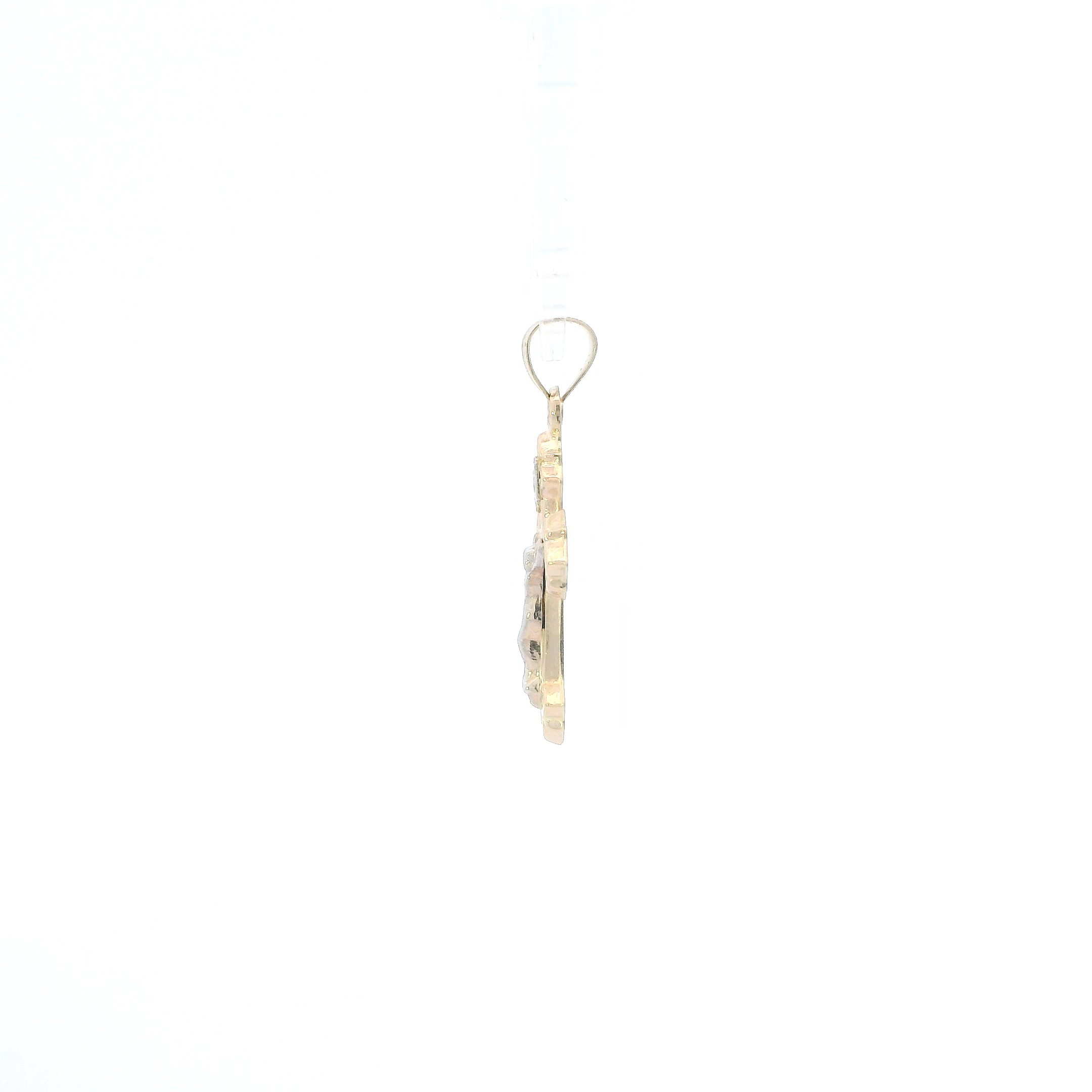 14K Yellow & White Gold Religious Crucifix Pendant