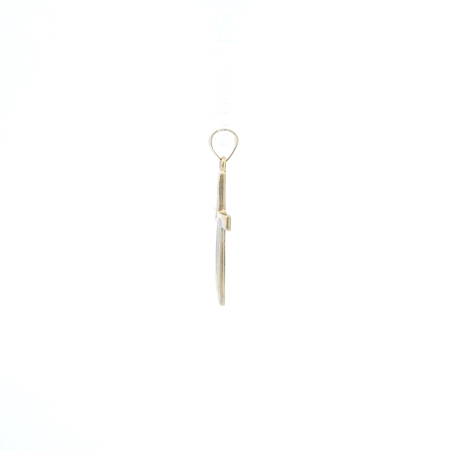 14K Yellow & White Gold Diamond Cut Cross Pendant