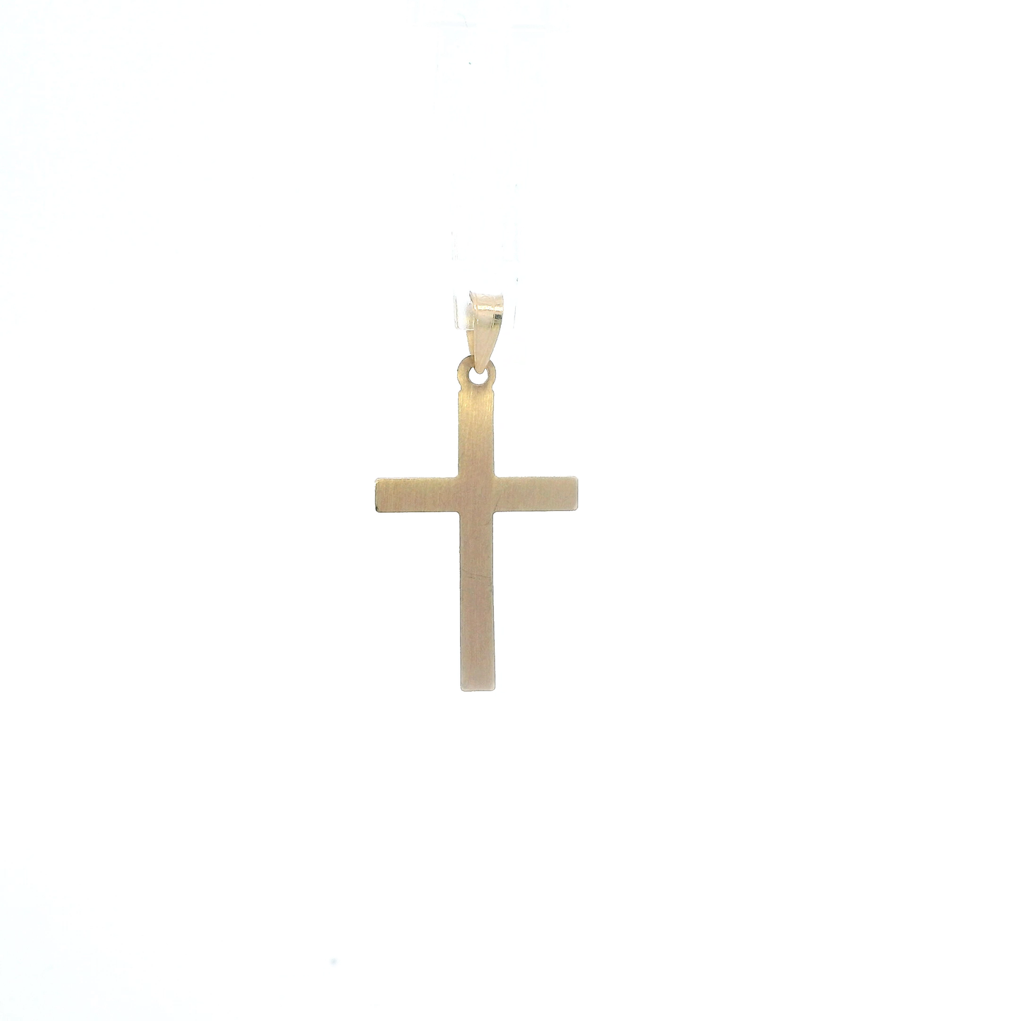 14K Yellow & White Gold Diamond Cut Cross Pendant