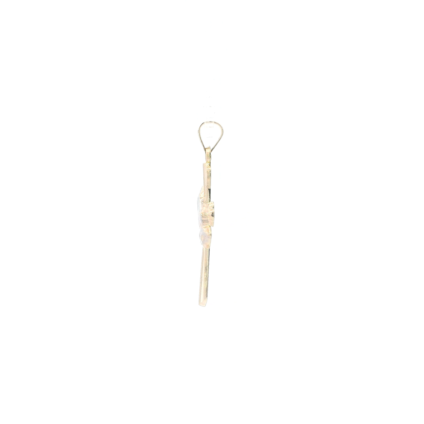 14K Yellow & White Gold Praying Hands Cross Pendant