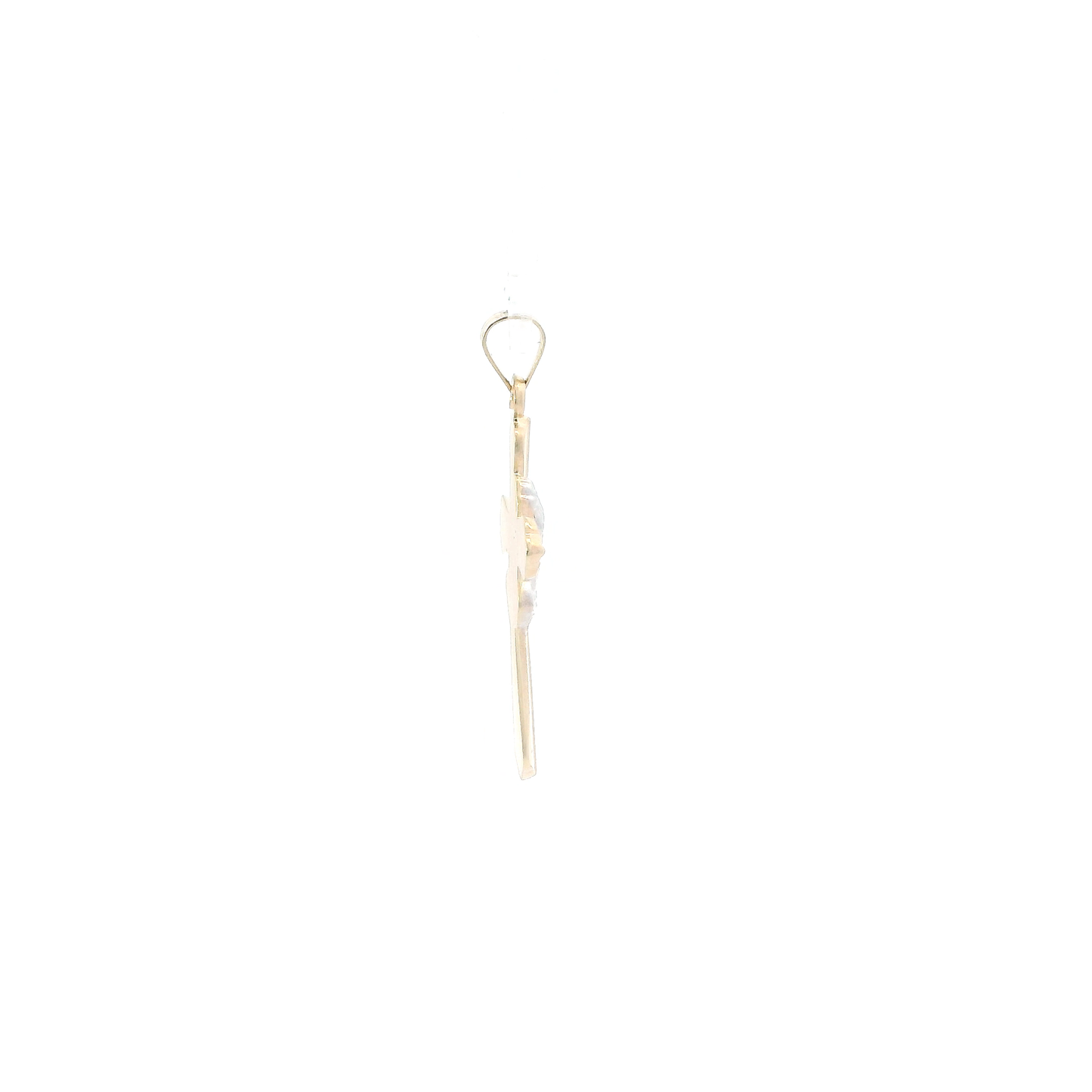 14K Yellow & White Gold Praying Hands Cross Pendant