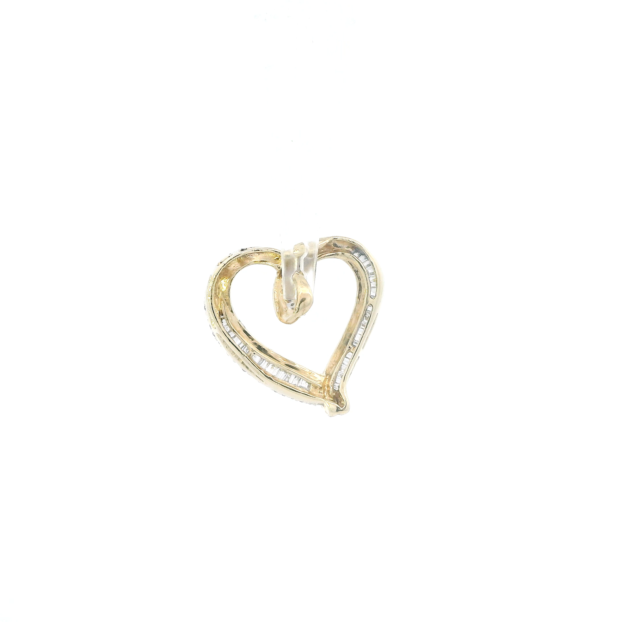 10K Yellow & White Gold Diamonds Heart Pendant - 0.41ct