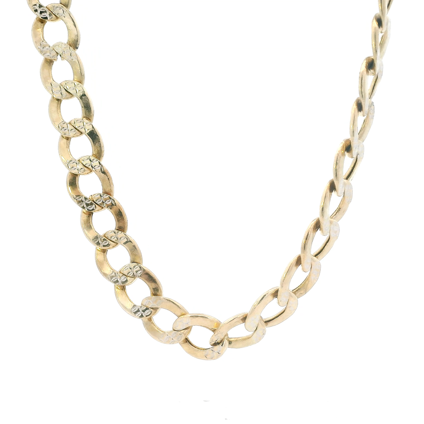 10K Yellow Gold 24.5" Diamond Cut Curb Chain