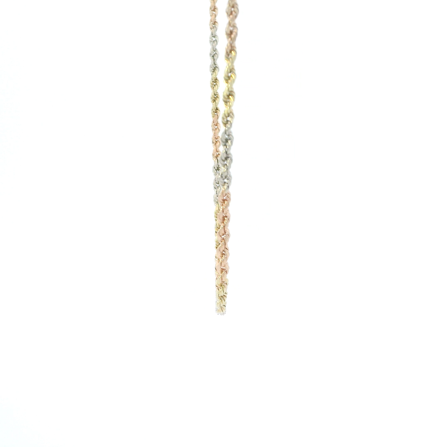 14K Tri Color Gold 25" Rope Chain