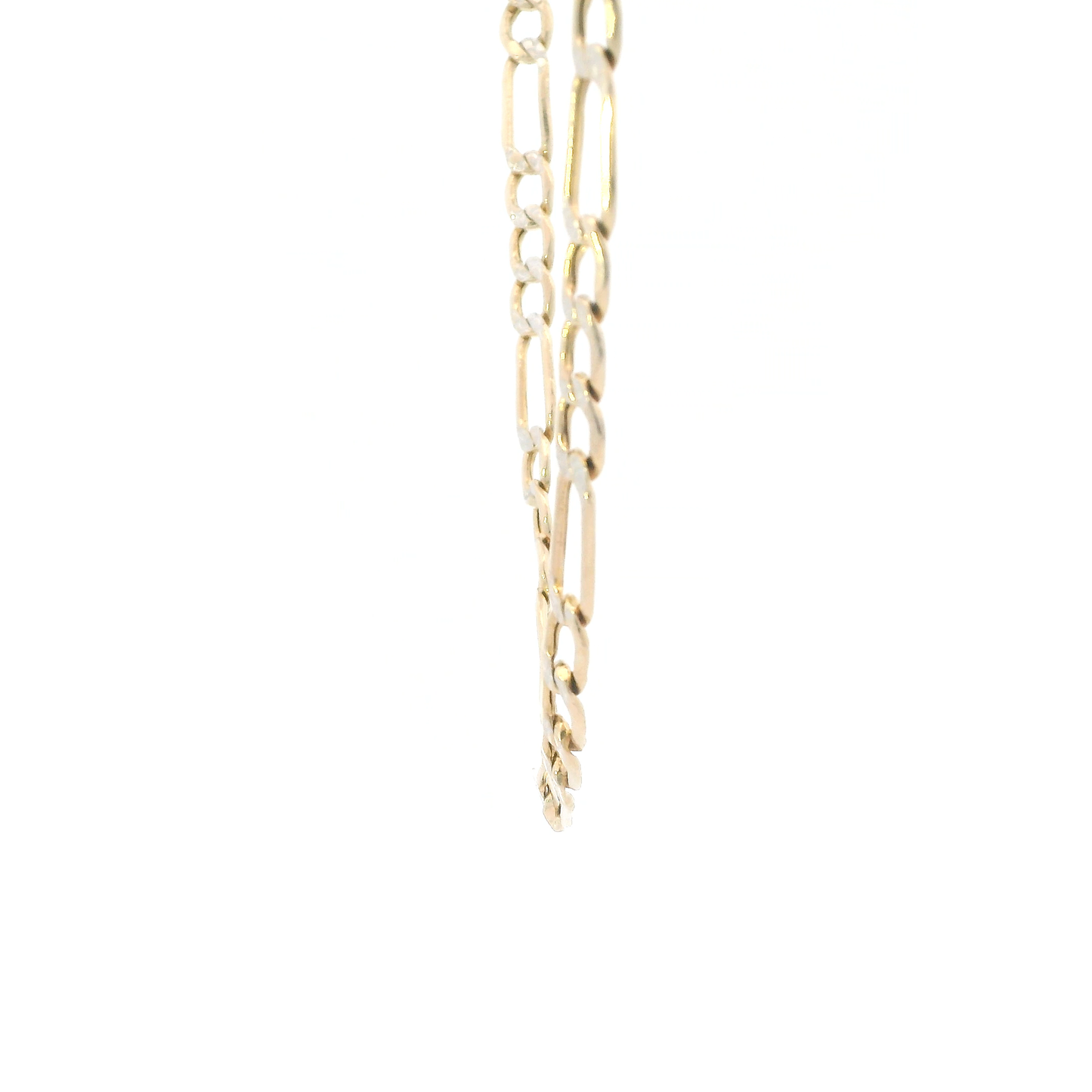 14K Yellow Gold 21" Diamond Cut Hollow Figaro Chain