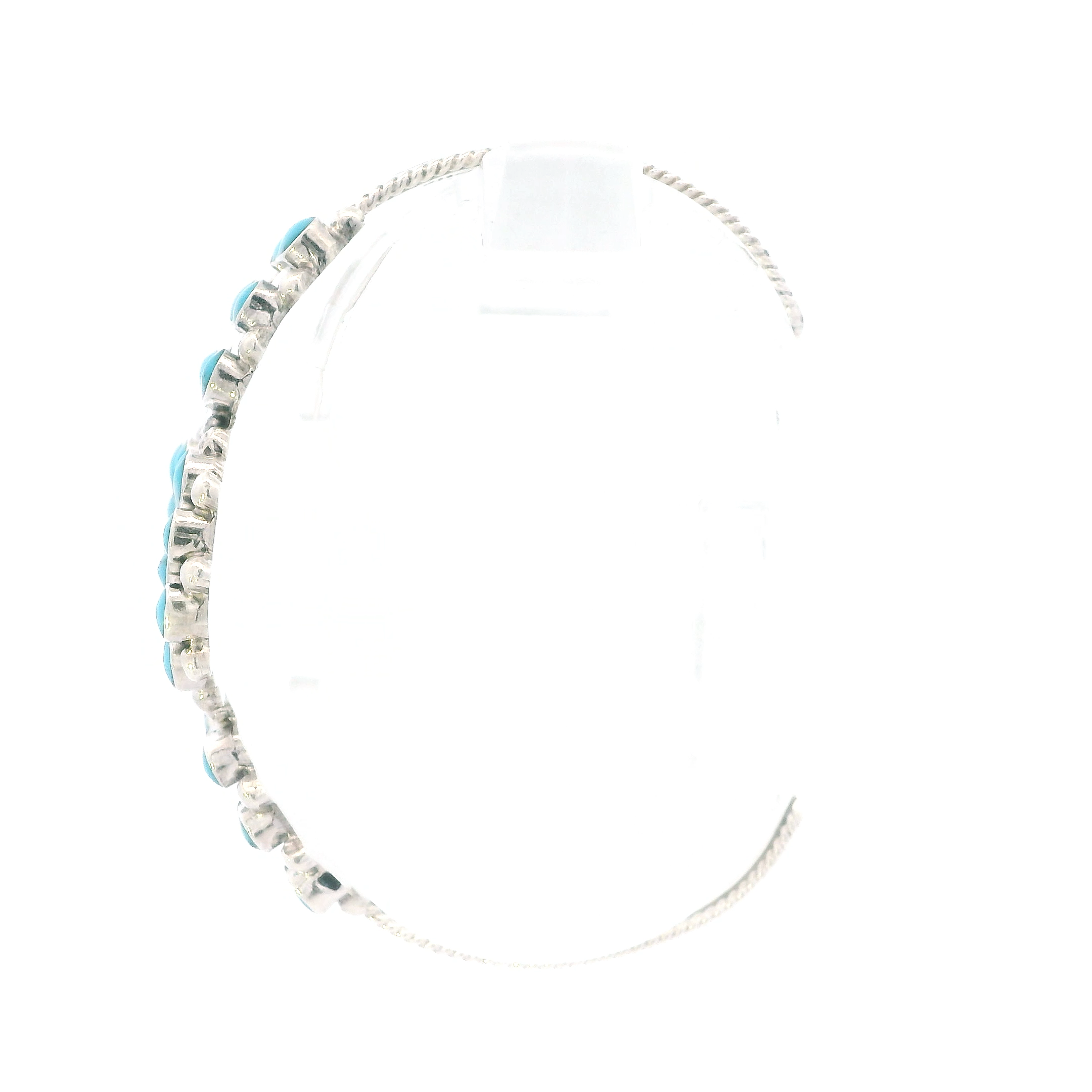 Taxco Mex Cluster Turquoise Flower Cuff Bracelet