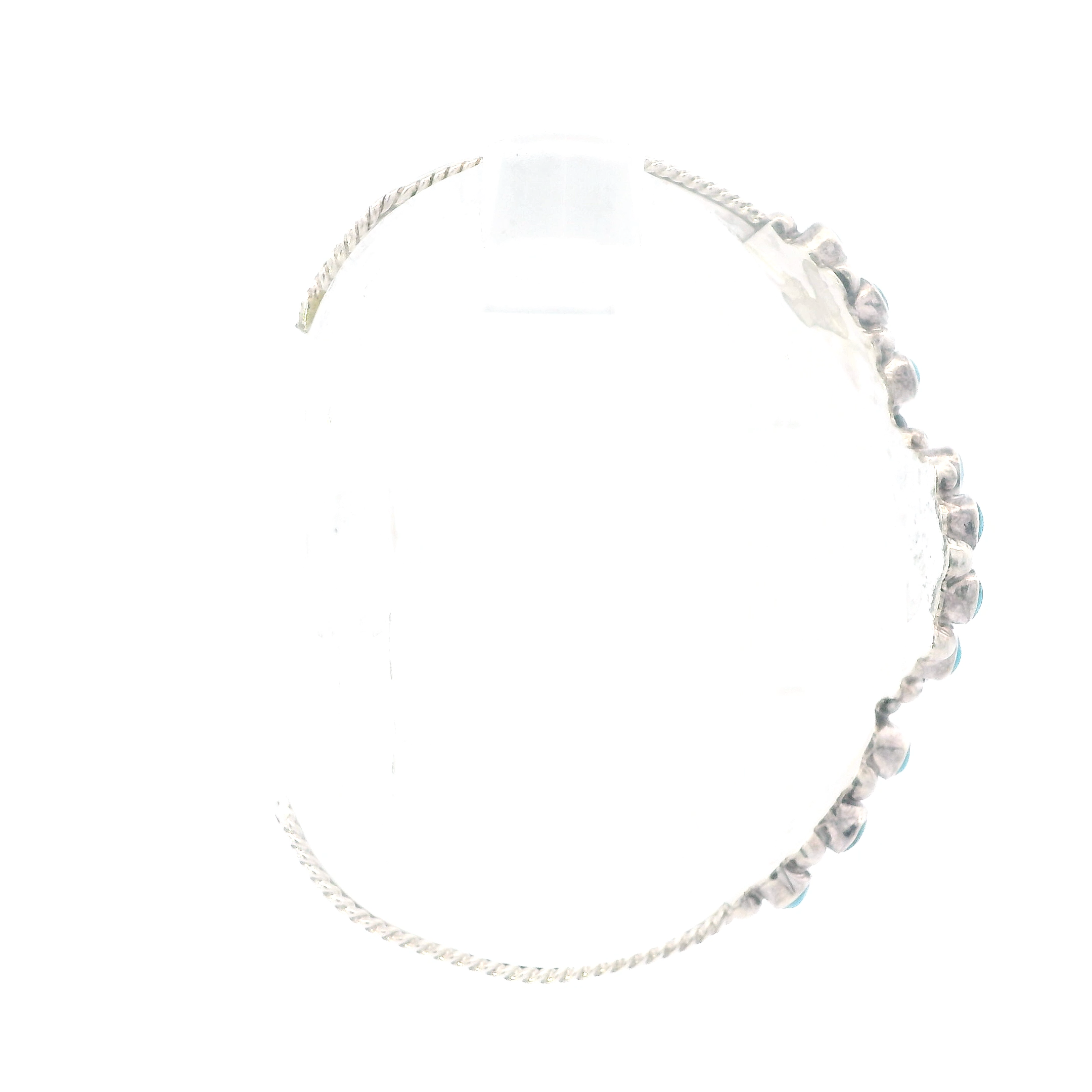 Taxco Mex Cluster Turquoise Flower Cuff Bracelet