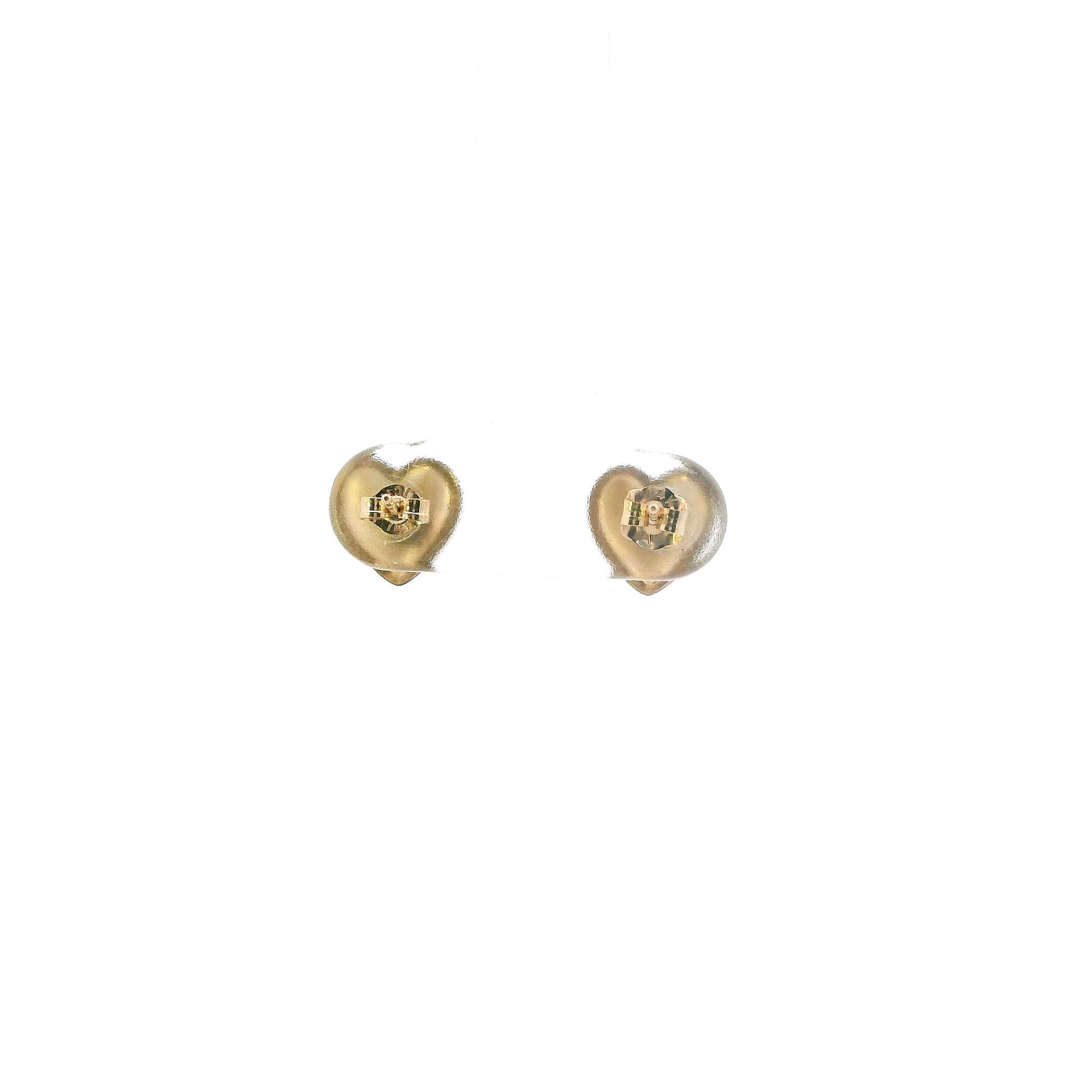 14K Yellow Gold Heart Stud Earrings