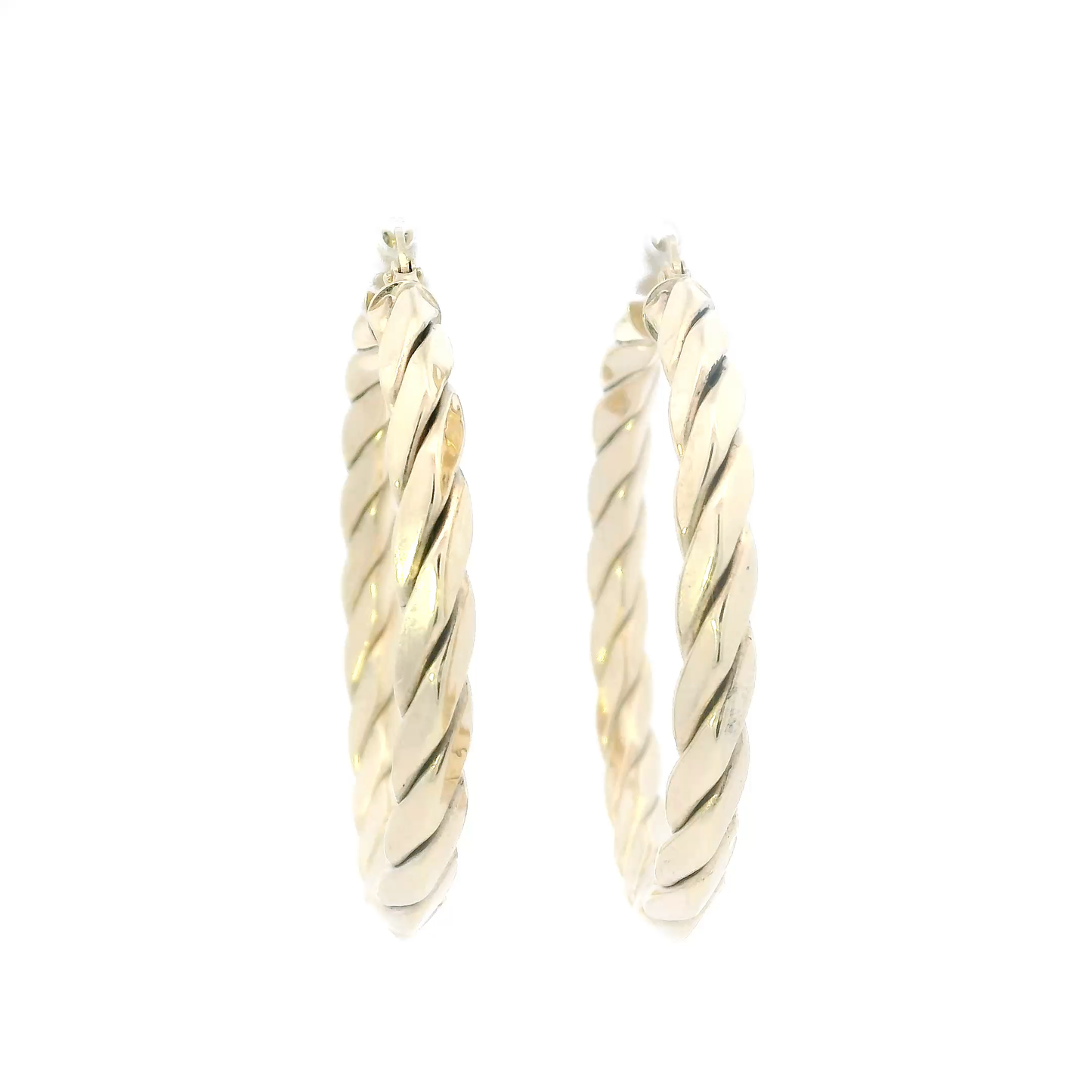 10K Yellow Gold Twisted Hoop Earrings