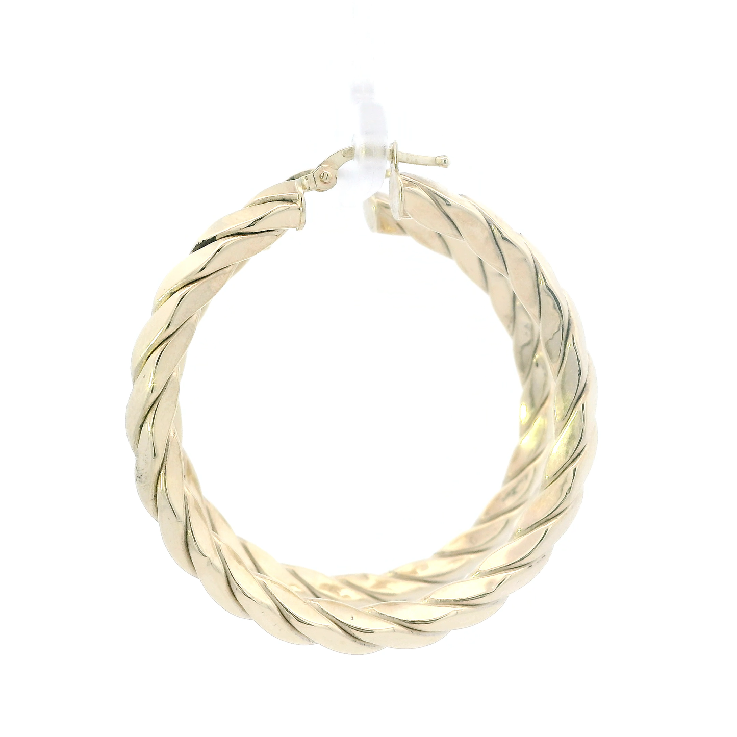 10K Yellow Gold Twisted Hoop Earrings