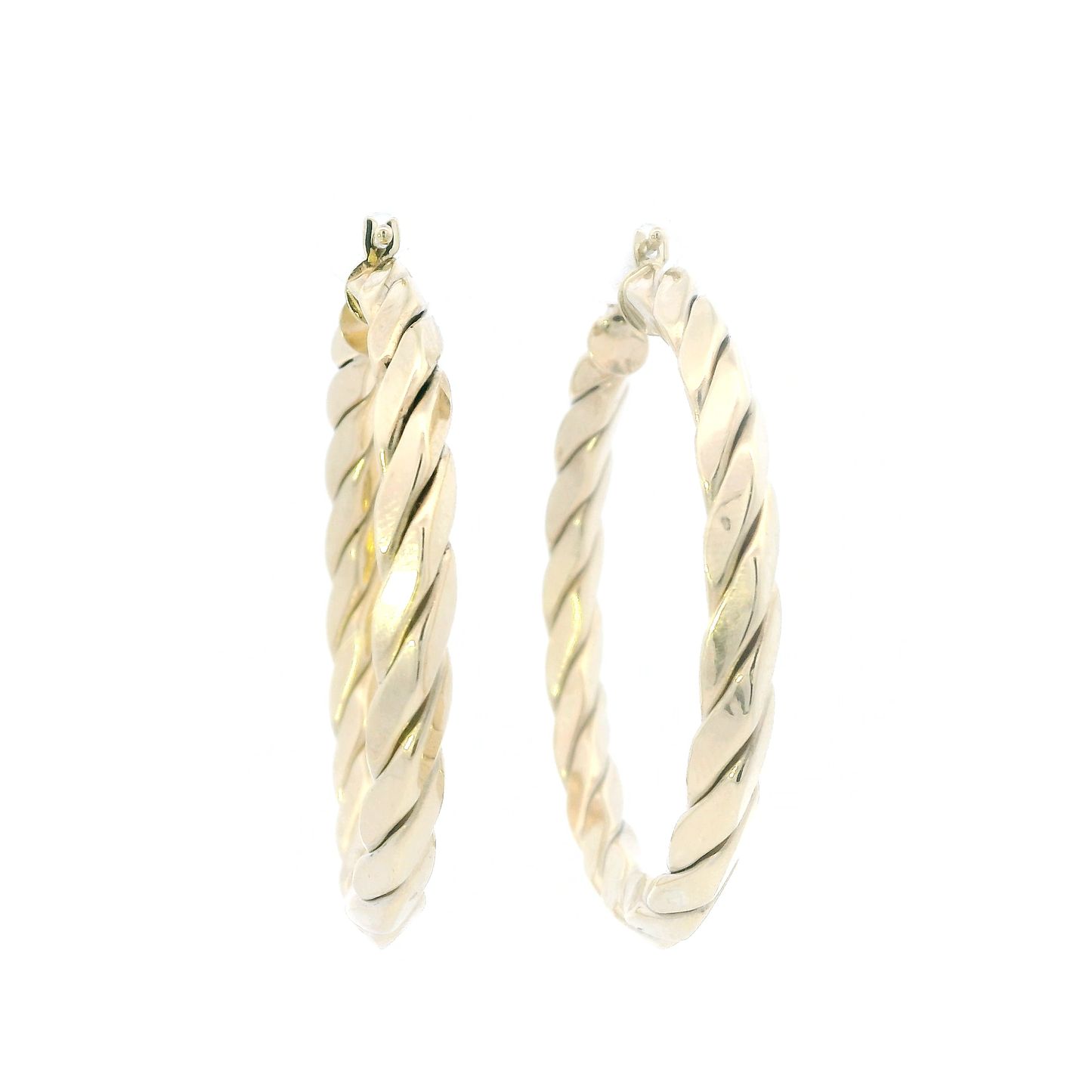 10K Yellow Gold Twisted Hoop Earrings