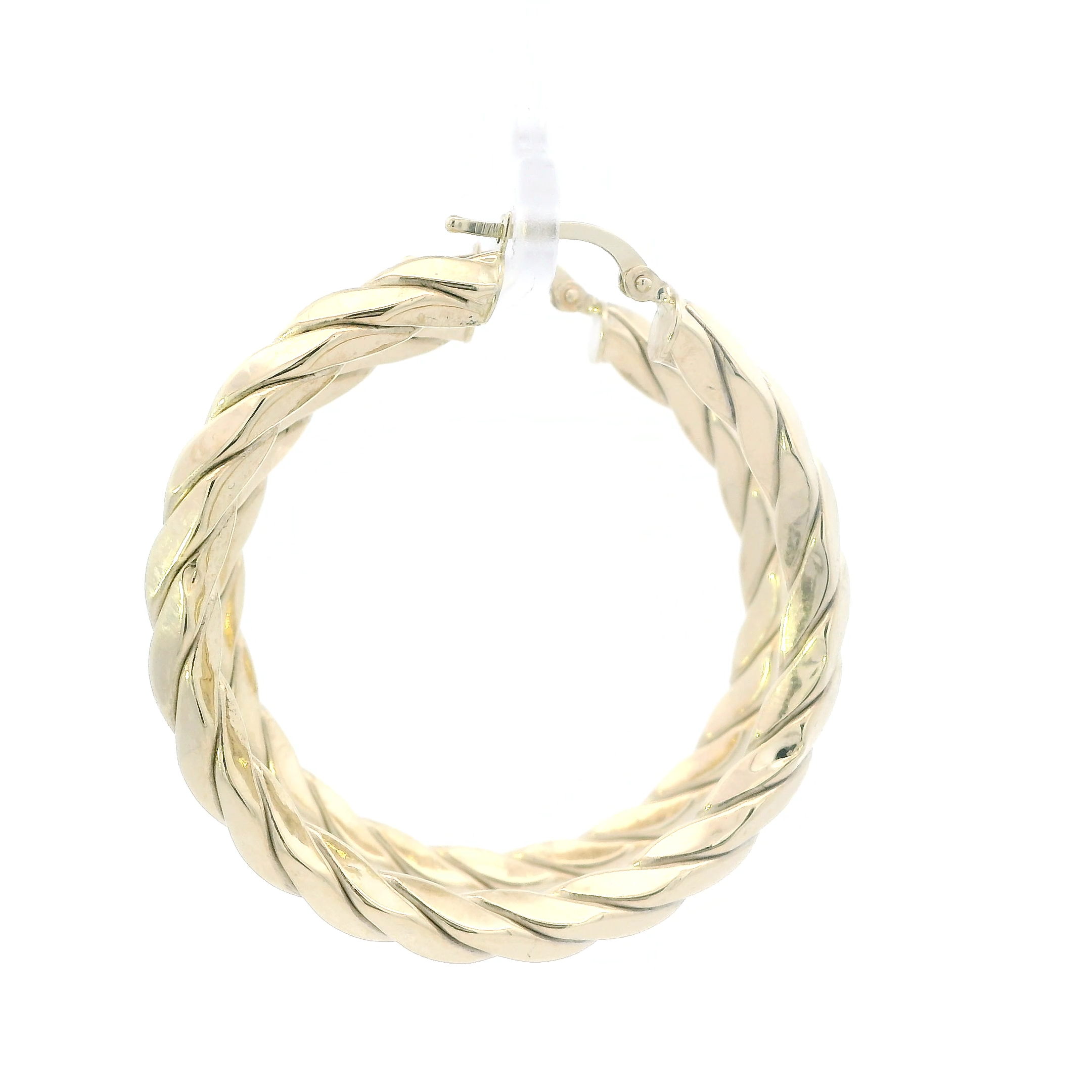 10K Yellow Gold Twisted Hoop Earrings