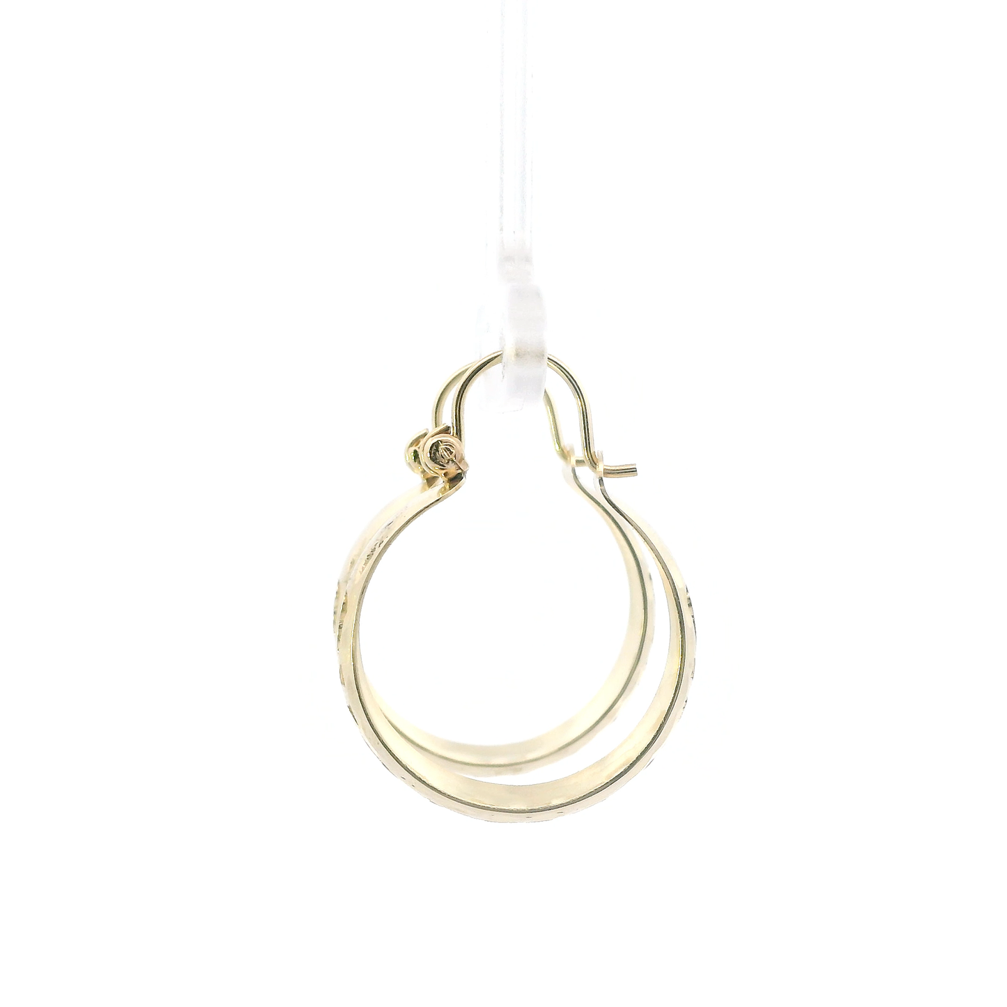 14K Yellow Gold Cut Out Hoop Earrings