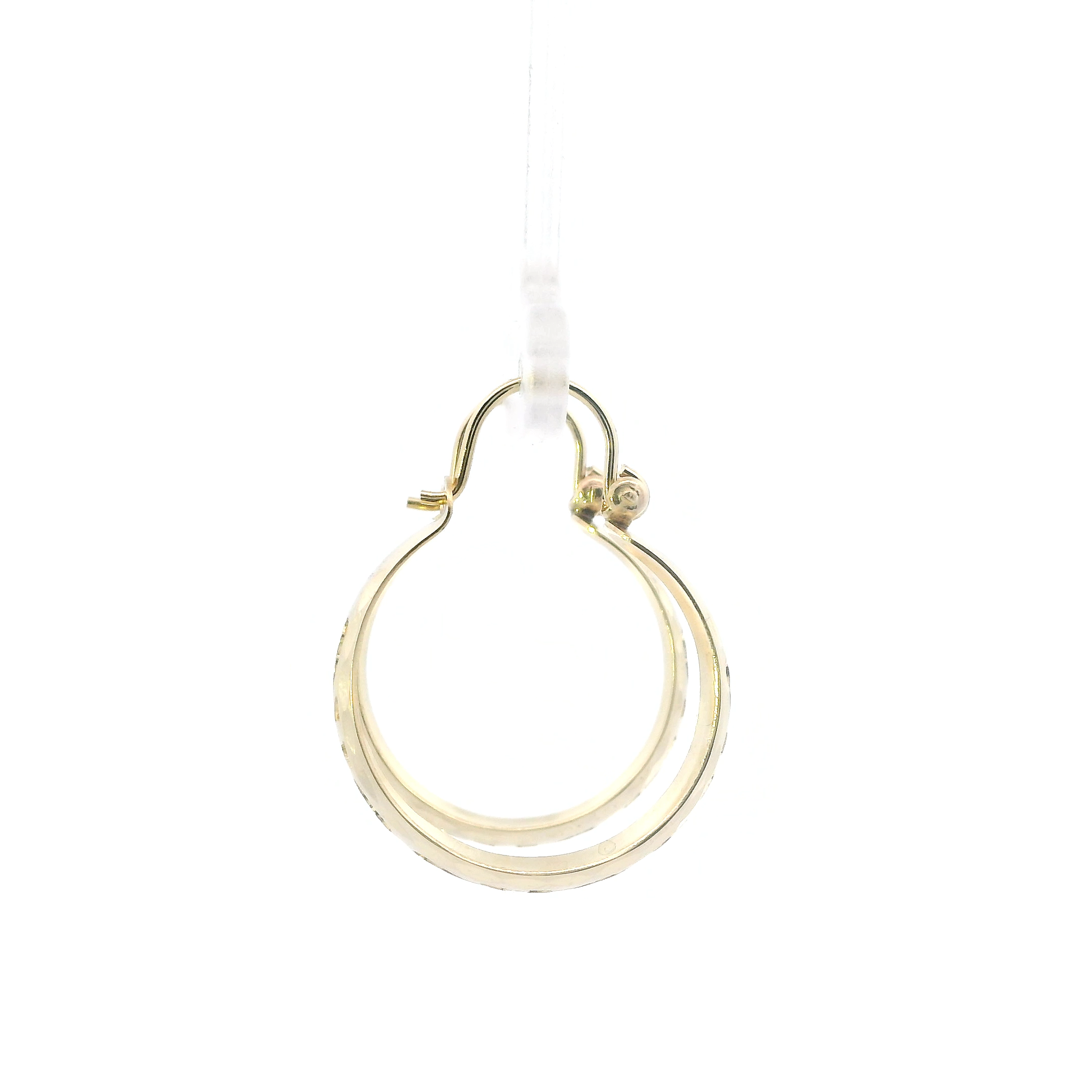 14K Yellow Gold Cut Out Hoop Earrings