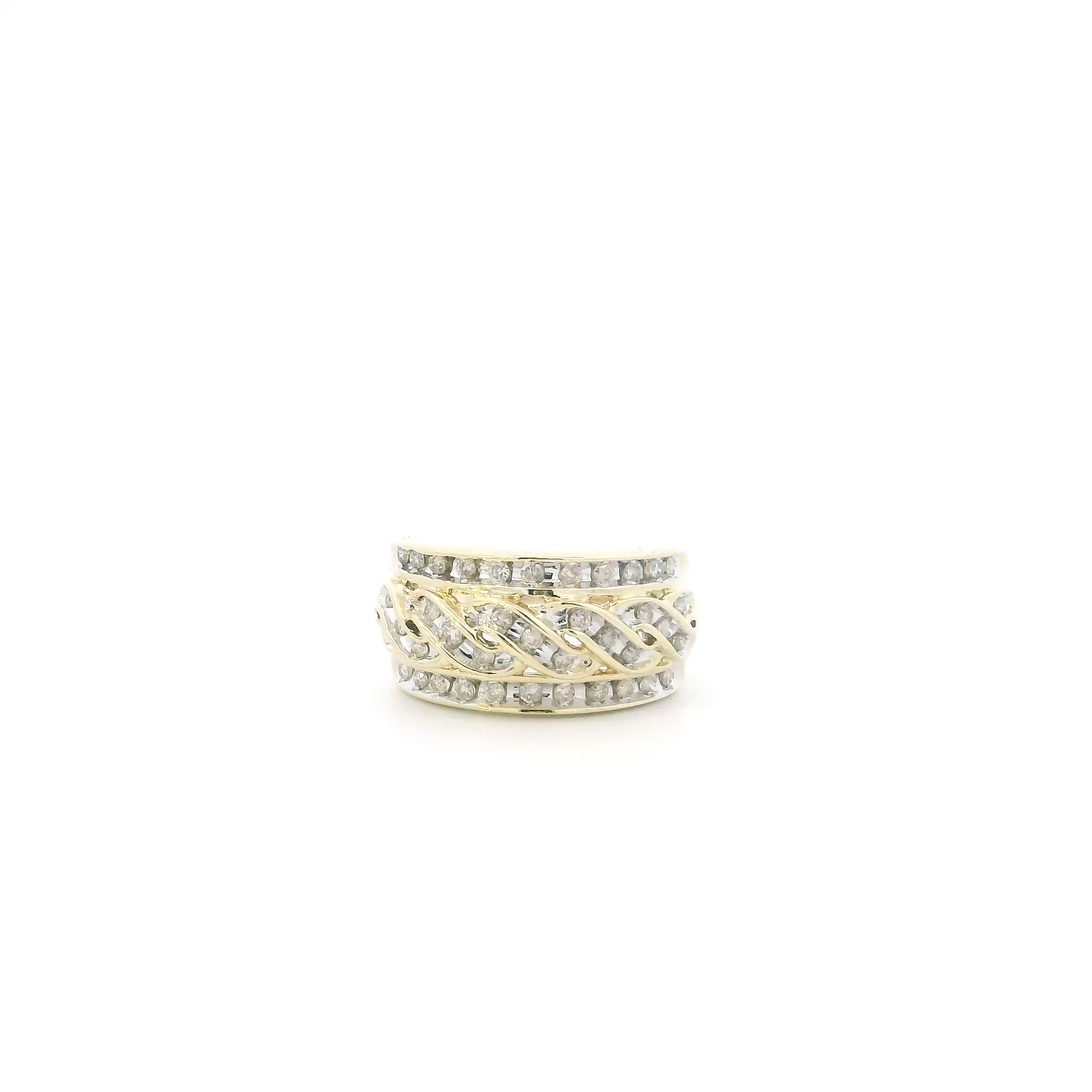 10K Yellow Gold Diamonds Womans Ring - 0.39ct