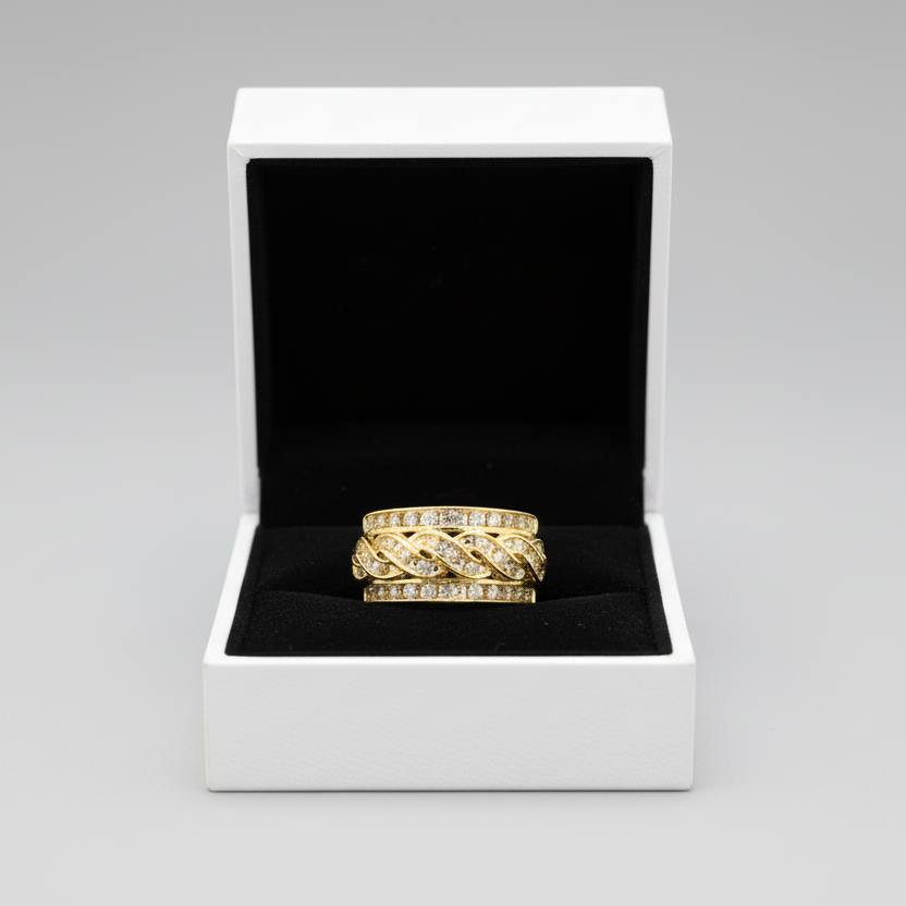 10K Yellow Gold Diamonds Womans Ring - 0.39ct