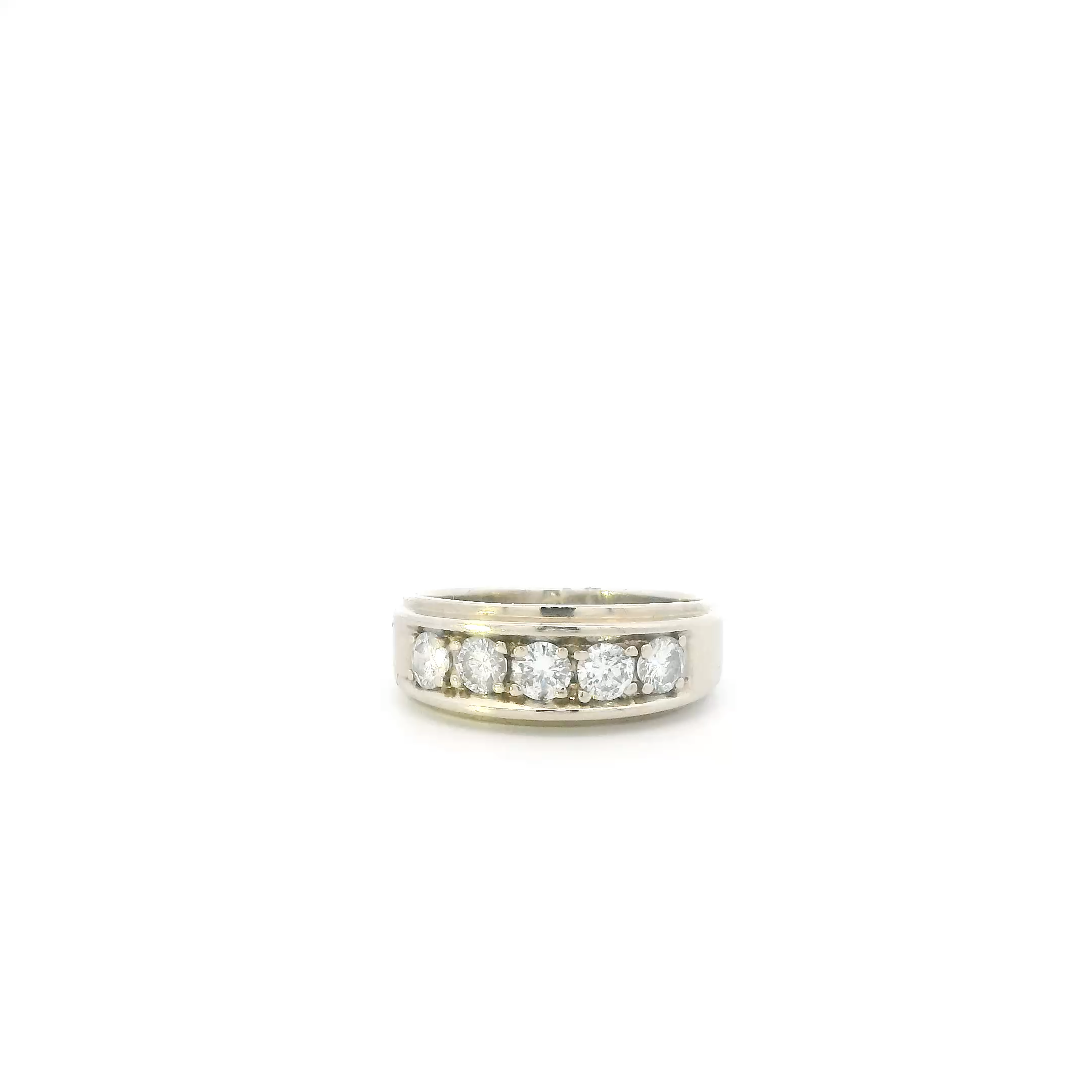 14K White Gold Diamonds Mens Ring - 1.19ct