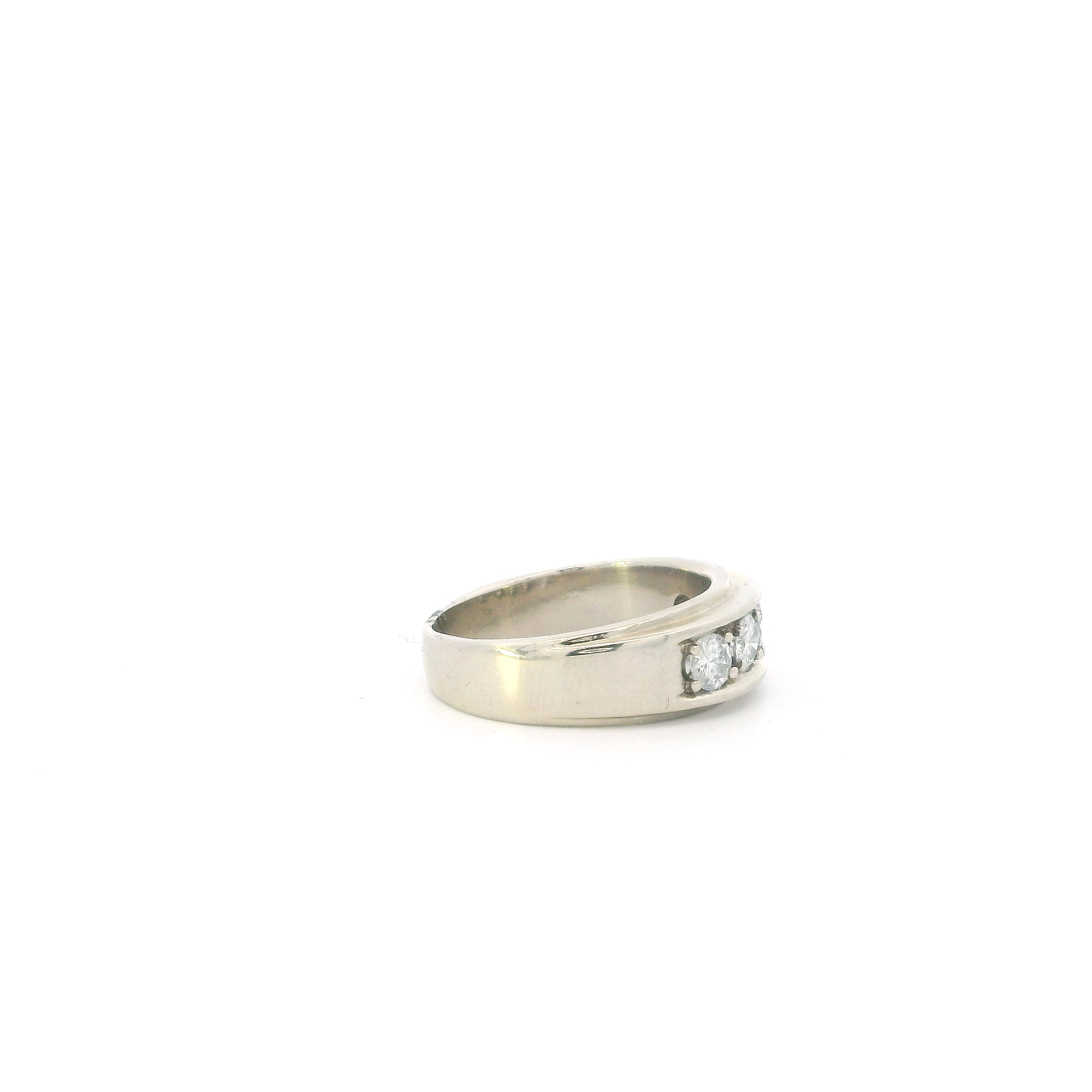 14K White Gold Diamonds Mens Ring - 1.19ct
