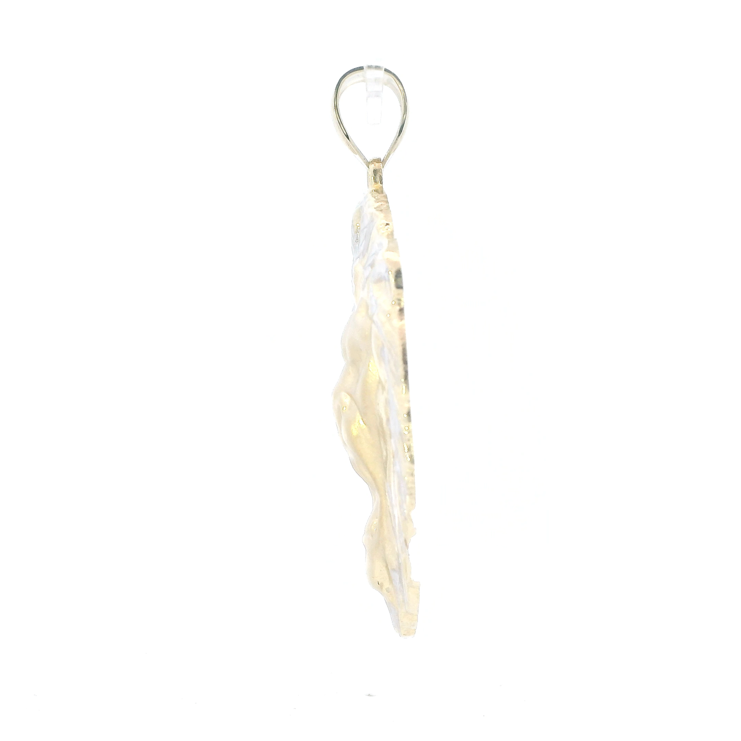 10K Yellow Gold Diamond Cut Lion Head Pendant