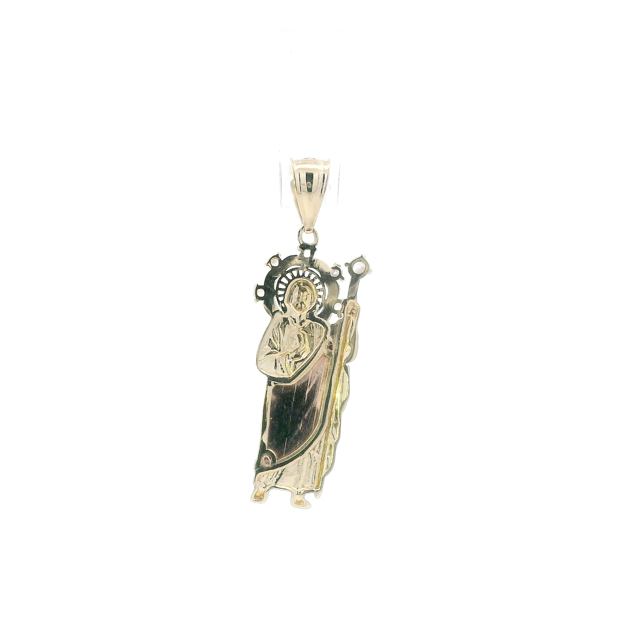 14K Tri Color Gold Religious Standing Figure Pendant
