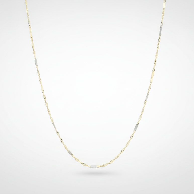 10K Yellow Gold 24" Fancy Singapore Chain