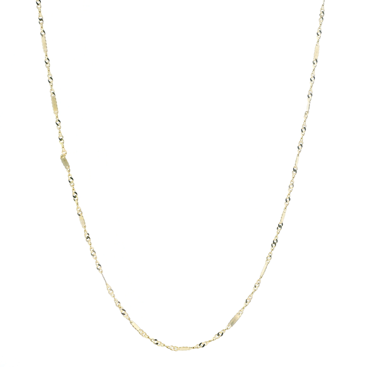10K Yellow Gold 24" Fancy Singapore Chain