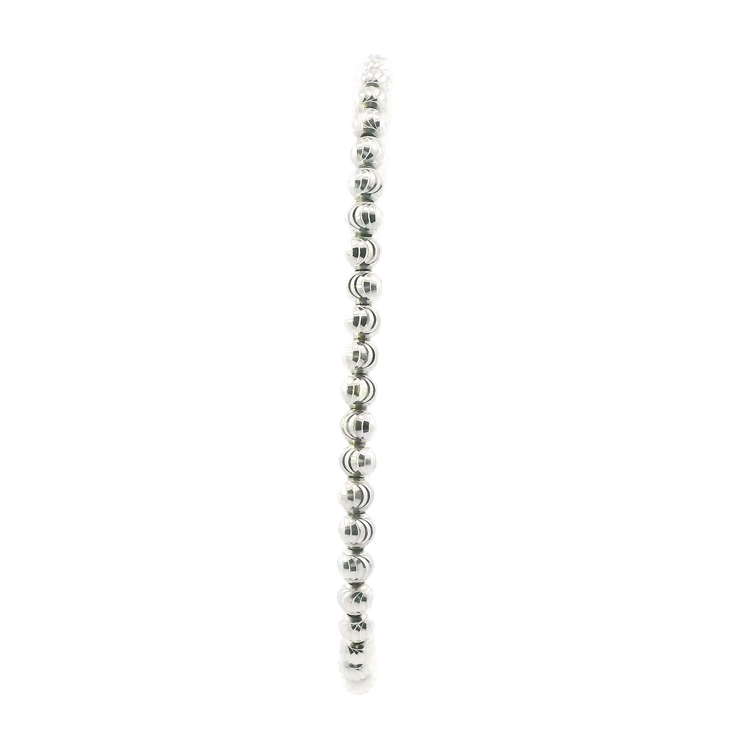 14K White Gold 7.75" Beaded Bracelet