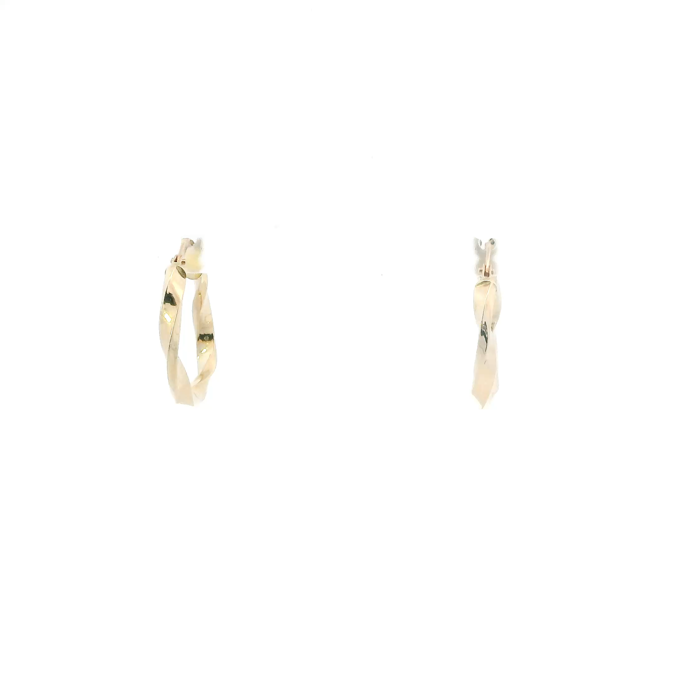 14K Yellow Gold Twisted Hoop Earrings