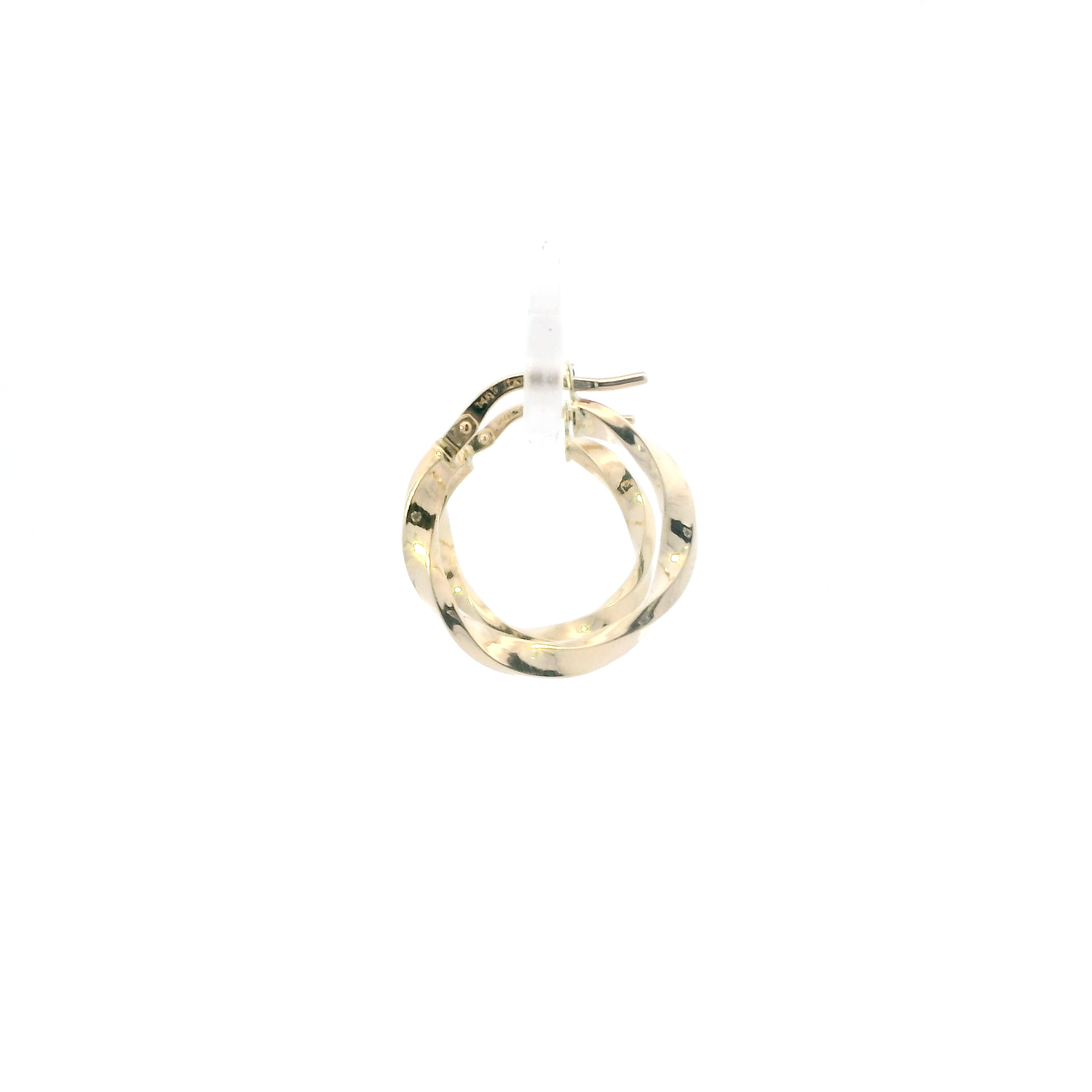 14K Yellow Gold Twisted Hoop Earrings