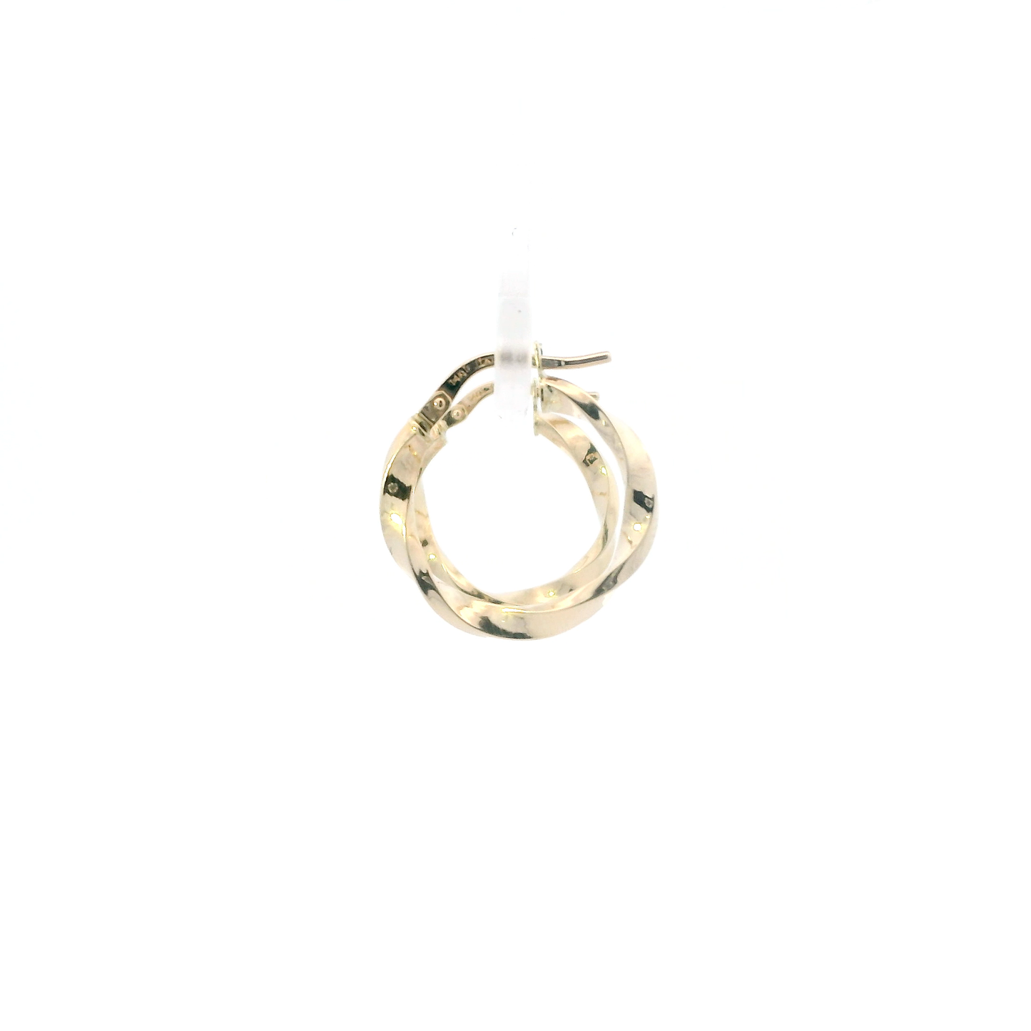 14K Yellow Gold Twisted Hoop Earrings