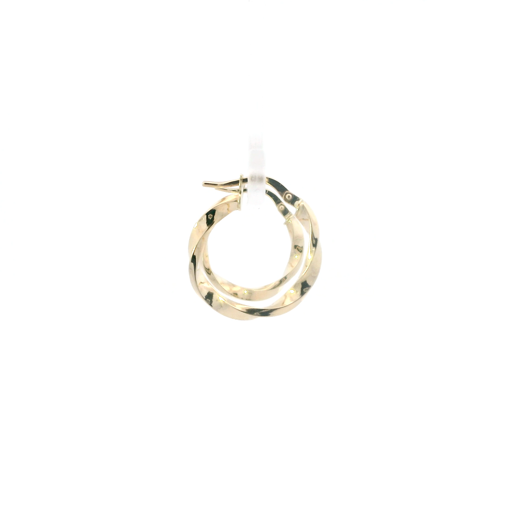 14K Yellow Gold Twisted Hoop Earrings