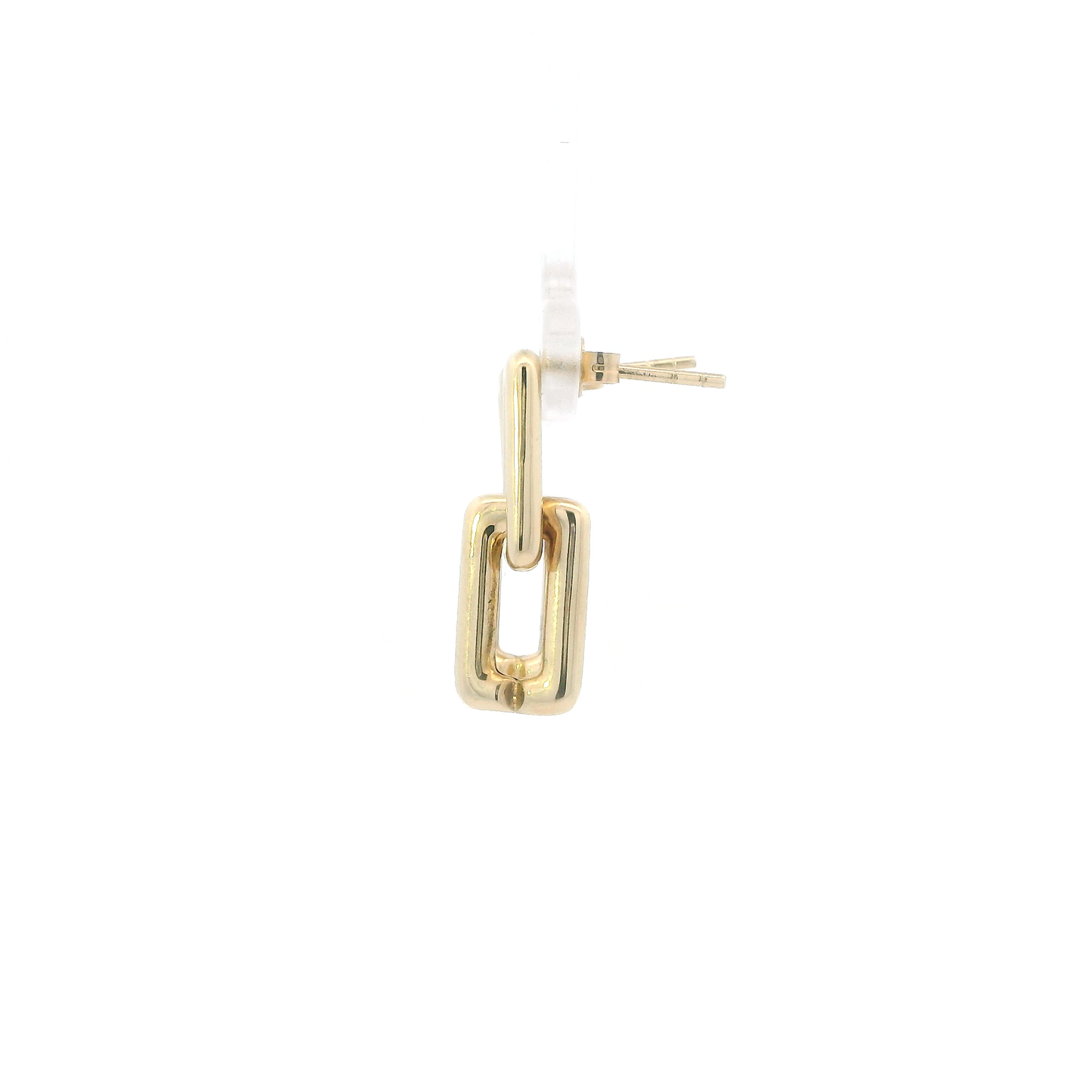 18K Yellow Gold Rectangular Dangle Earrings