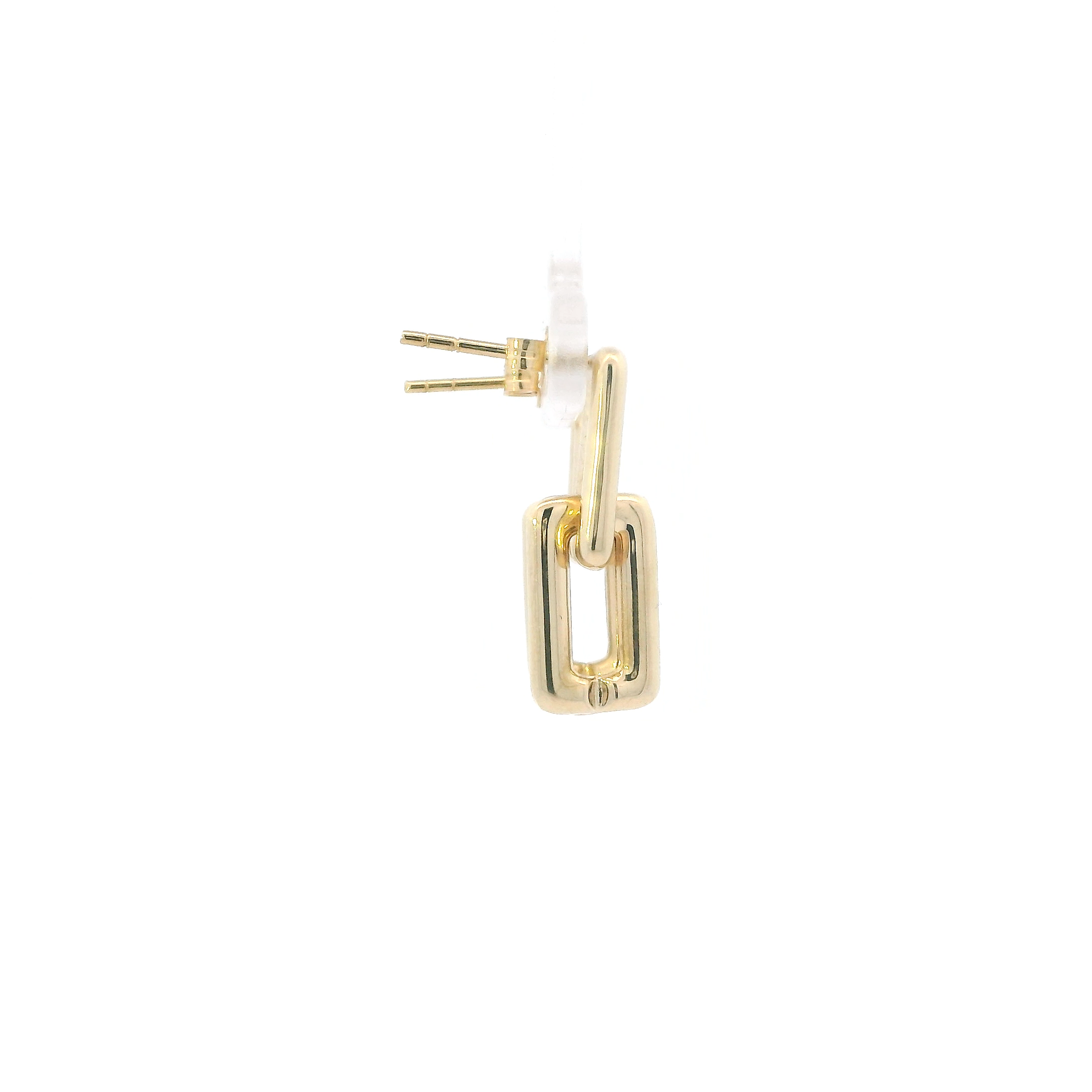 18K Yellow Gold Rectangular Dangle Earrings