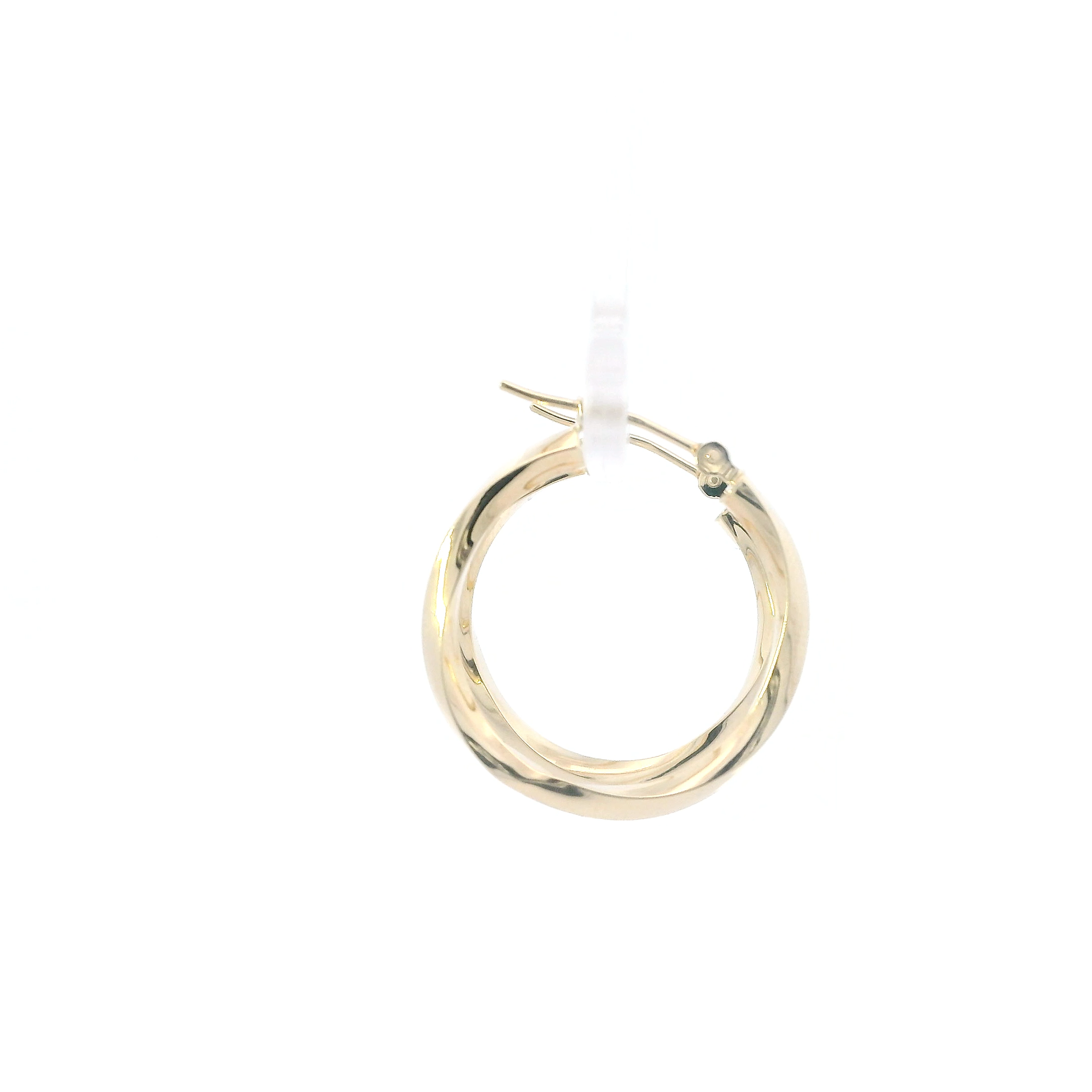 14K Yellow Gold Twisted Hoop Earrings