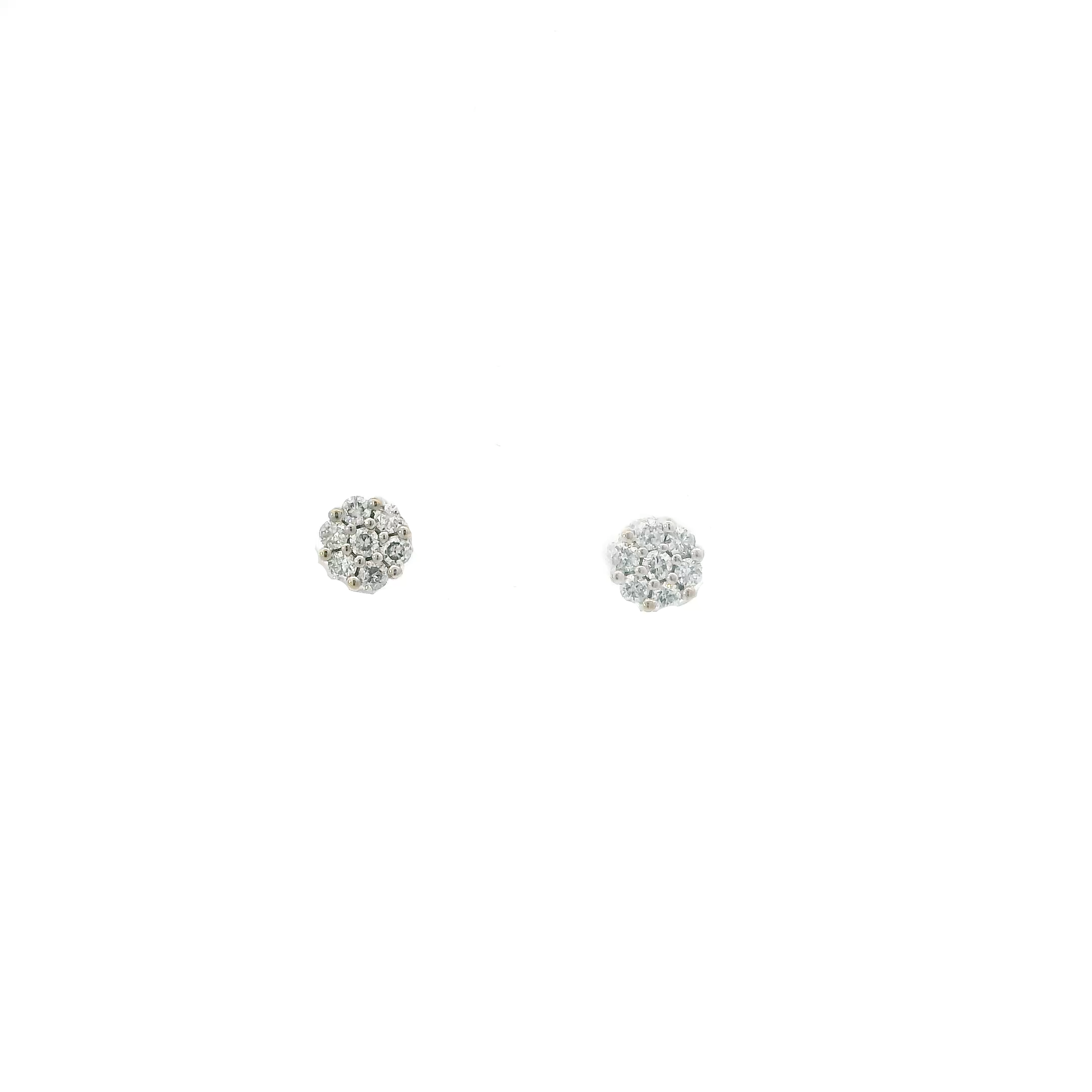 10K White Gold Diamond Screwback Stud Earrings - 0.25ct