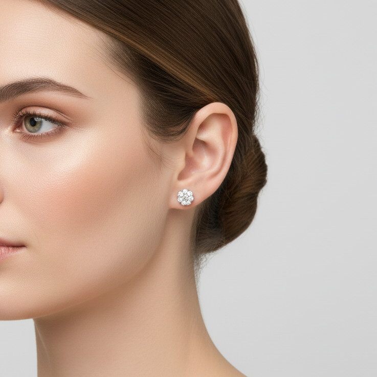 10K White Gold Diamond Screwback Stud Earrings - 0.25ct