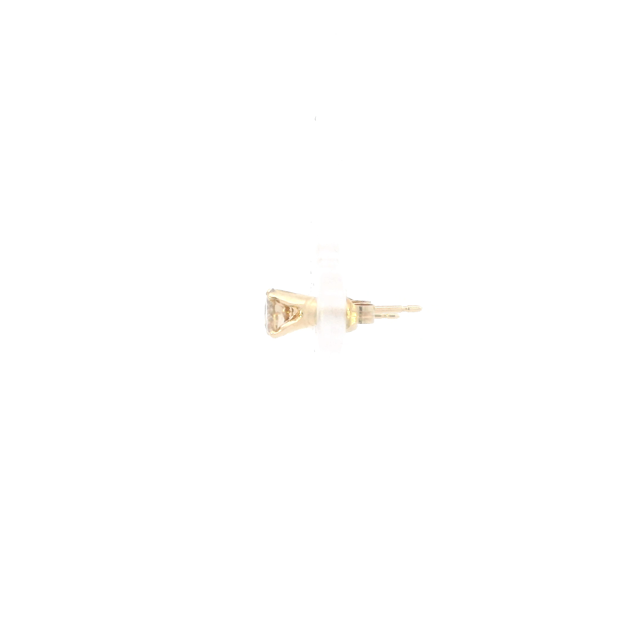 14K Yellow Gold Champagne Solitaire Diamond Earrings - 0.60ct