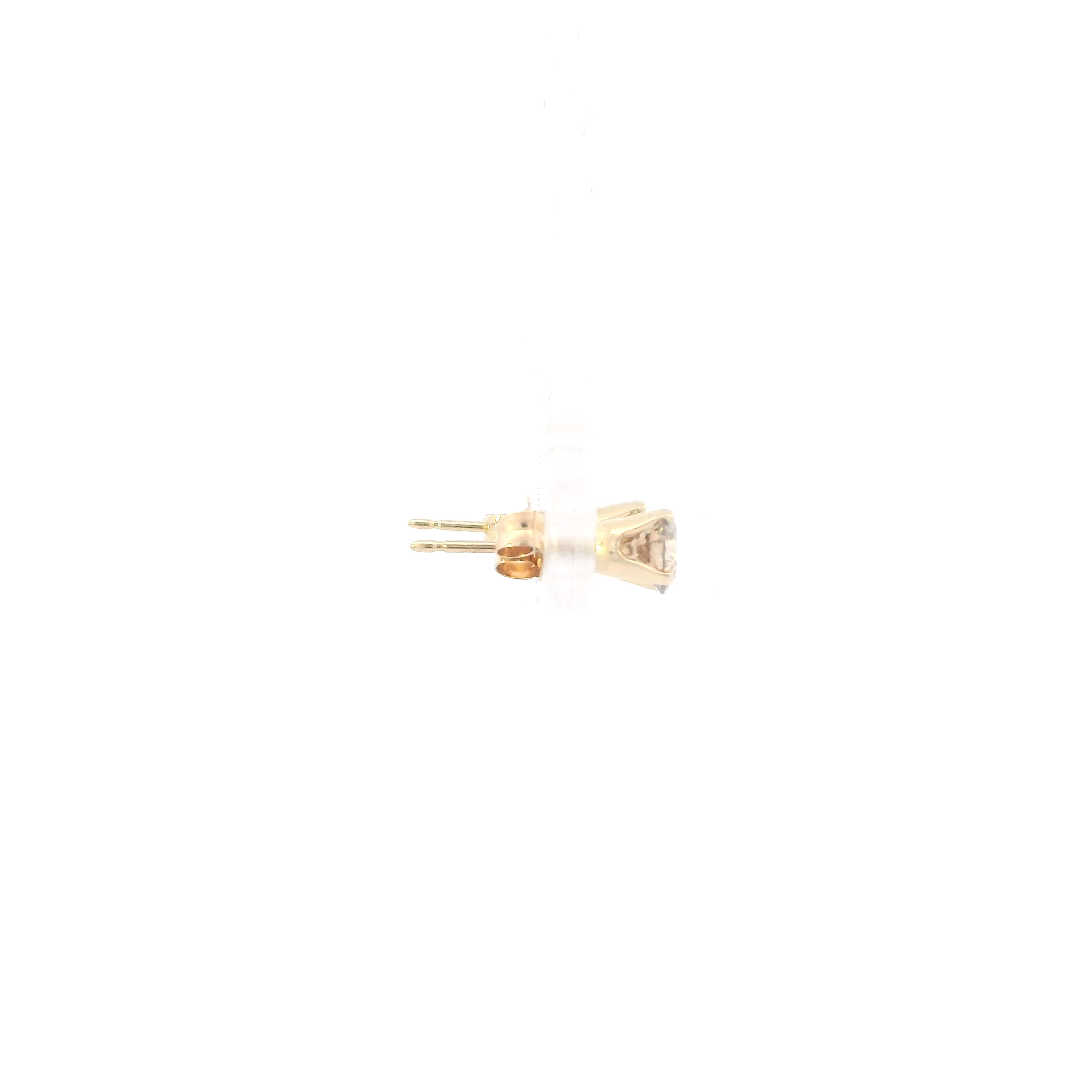 14K Yellow Gold Champagne Solitaire Diamond Earrings - 0.60ct