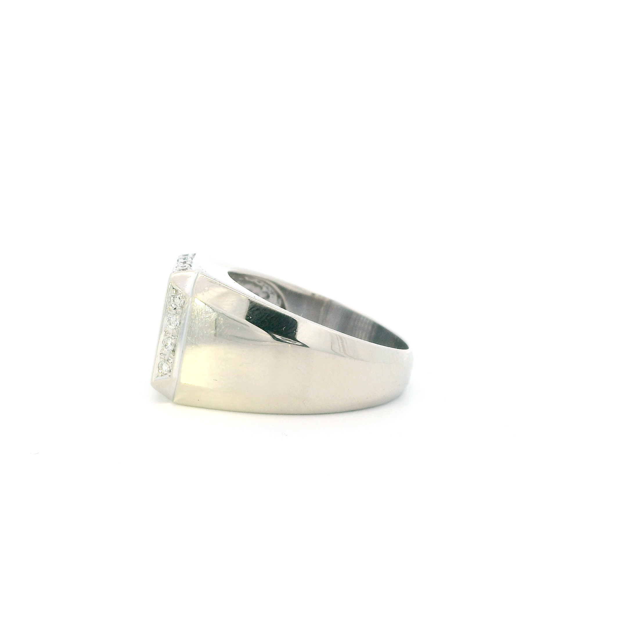 14K White Gold Diamonds Mens Ring - 1.48ct