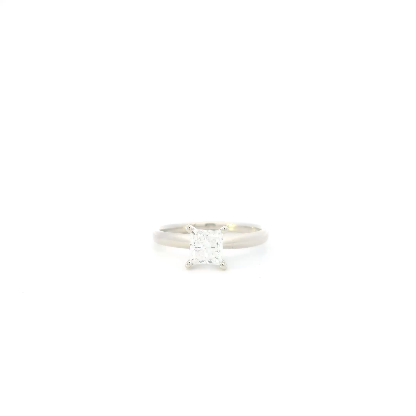 14K White Gold Solitaire Diamond Ring - 0.99ct