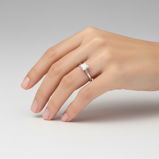 14K White Gold Solitaire Diamond Ring - 0.99ct