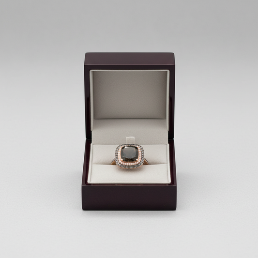 14K Rose Gold Smokey Quartz Womans Ring