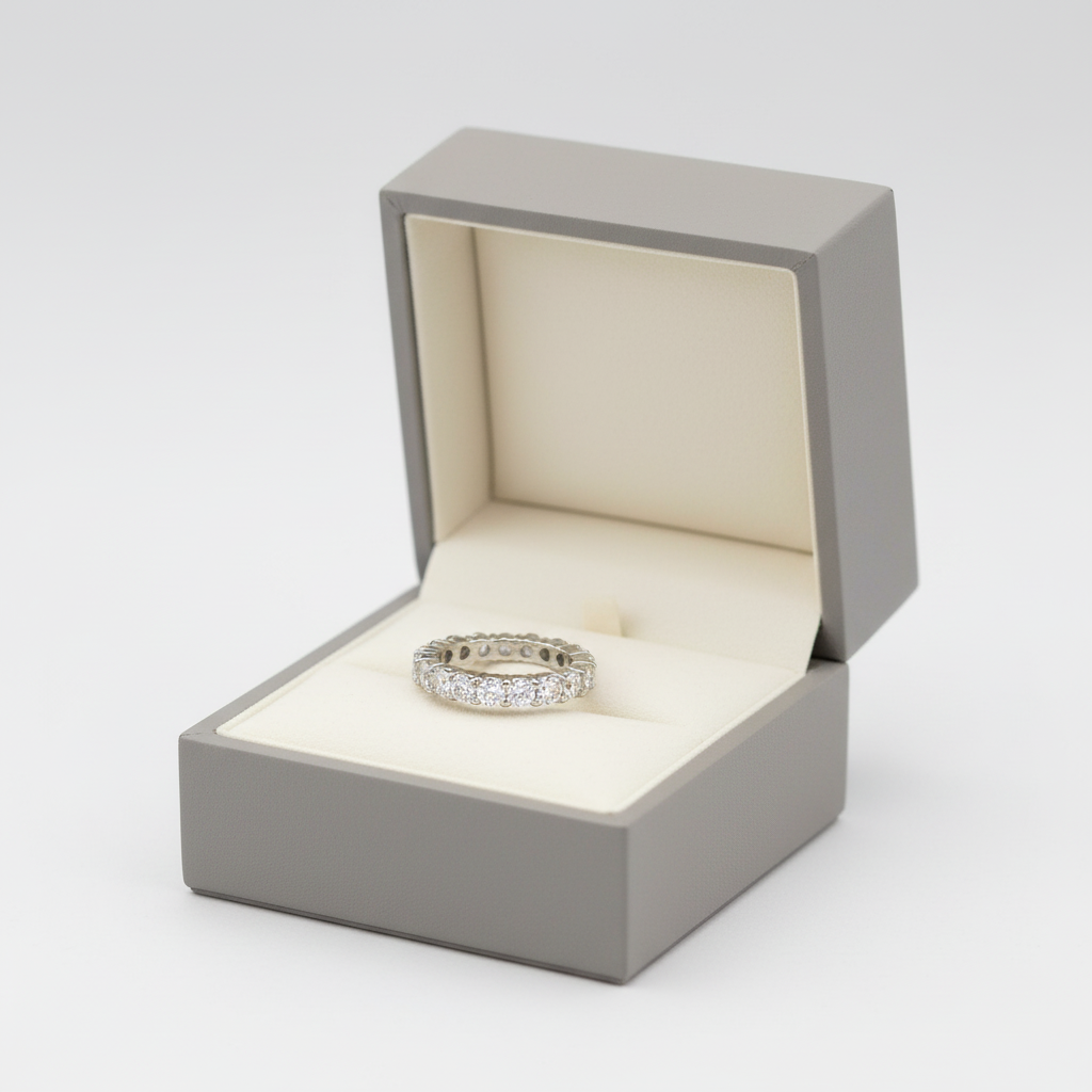 14K White Gold Diamonds Eternity Band - 2.85ct