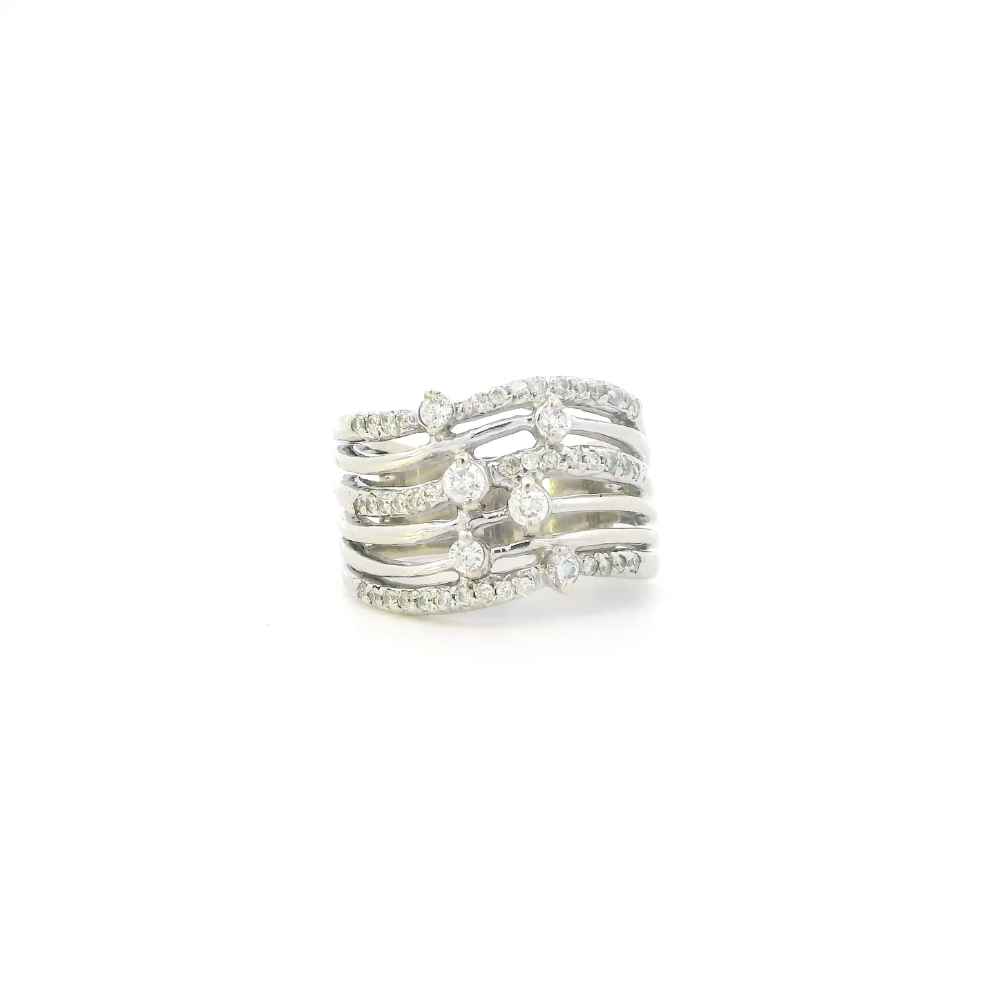 14K White Gold Diamonds Womans Ring - 0.50ct