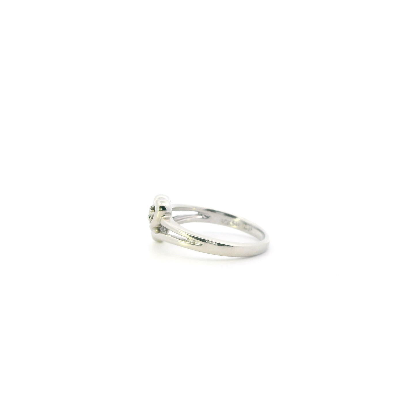 10K White Gold Diamond Double Heart Ring - 0.04ct