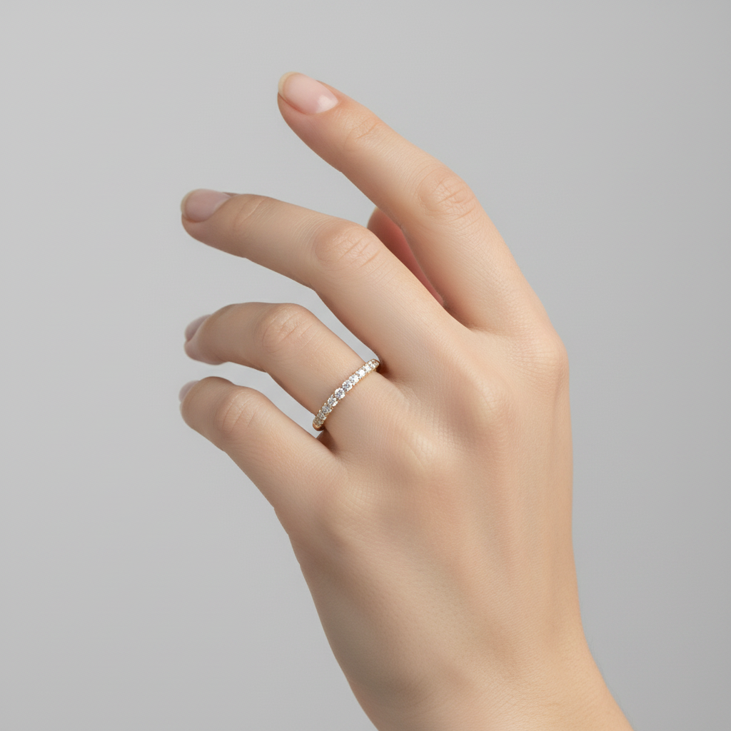 14K Yellow Gold Diamonds Womans Ring - 0.20ct