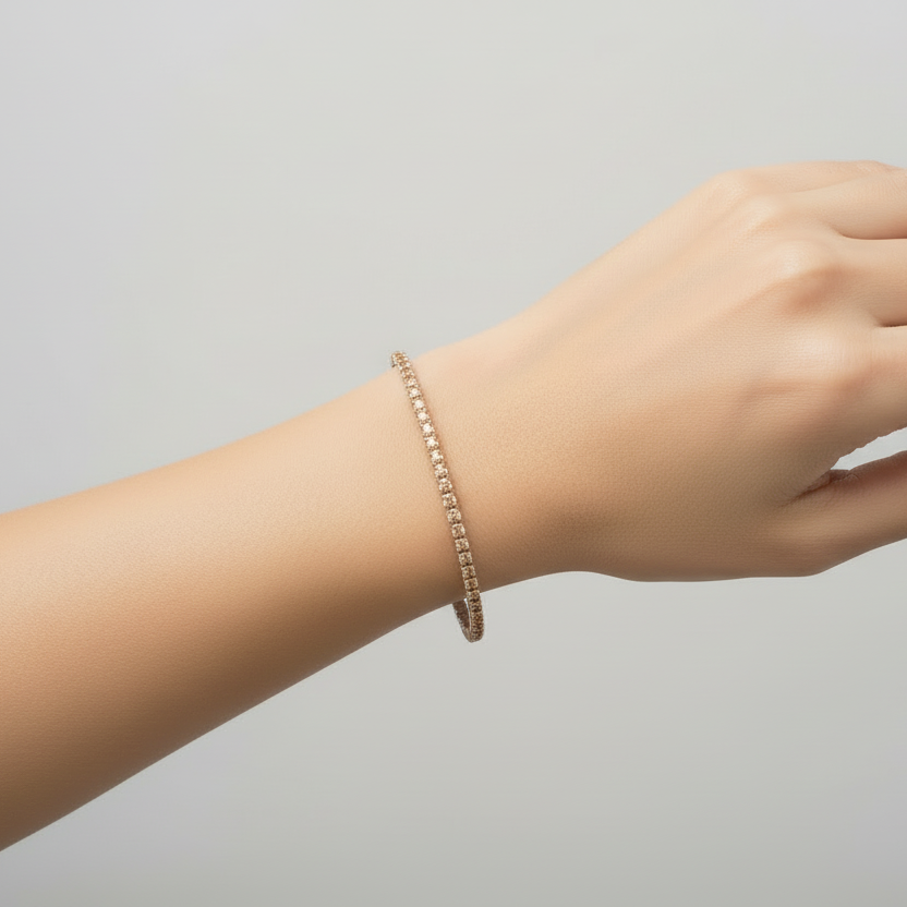 14K Rose Gold Adjustable Diamonds Bolo Bracelet - 1.65ct