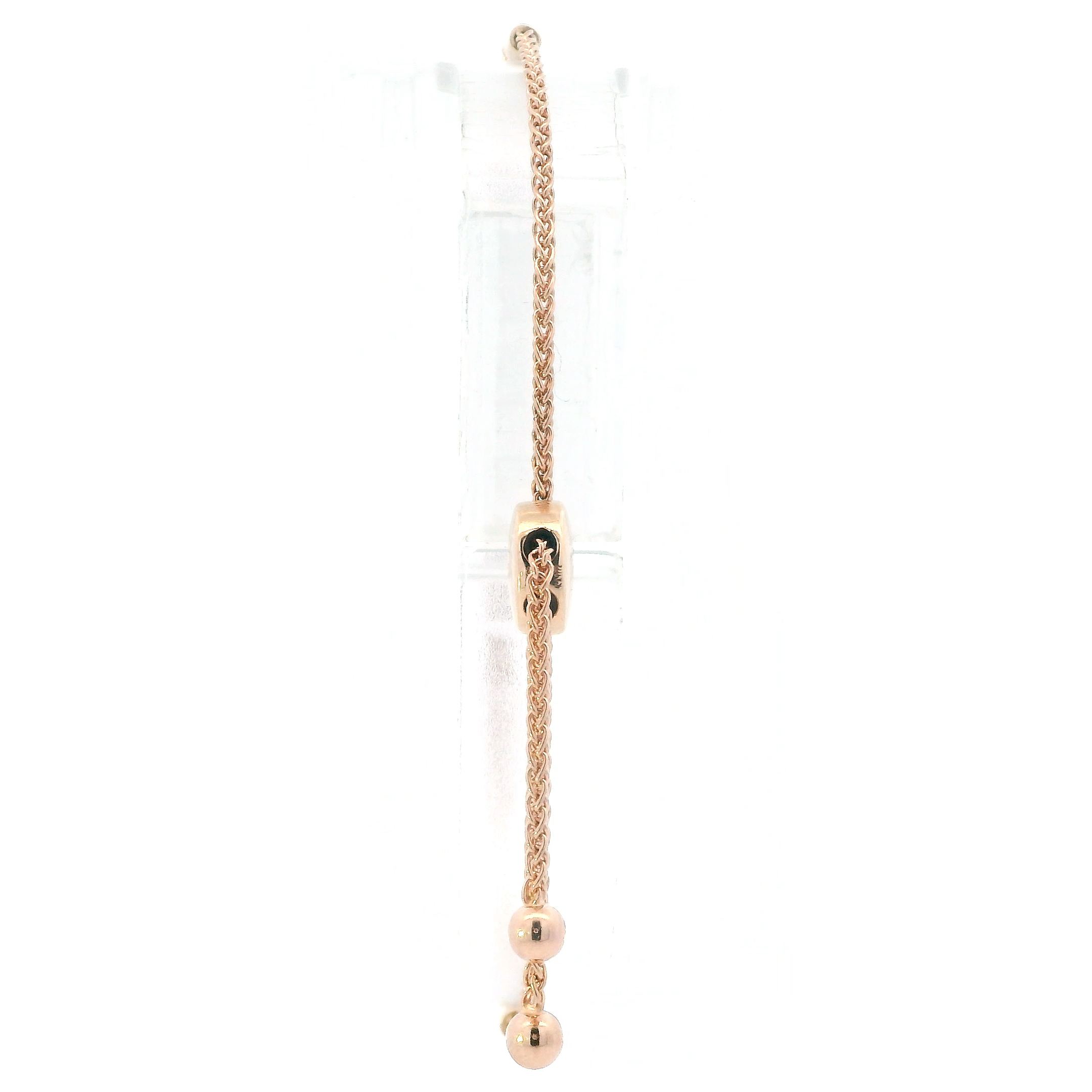 14K Rose Gold Adjustable Diamonds Bolo Bracelet - 1.65ct