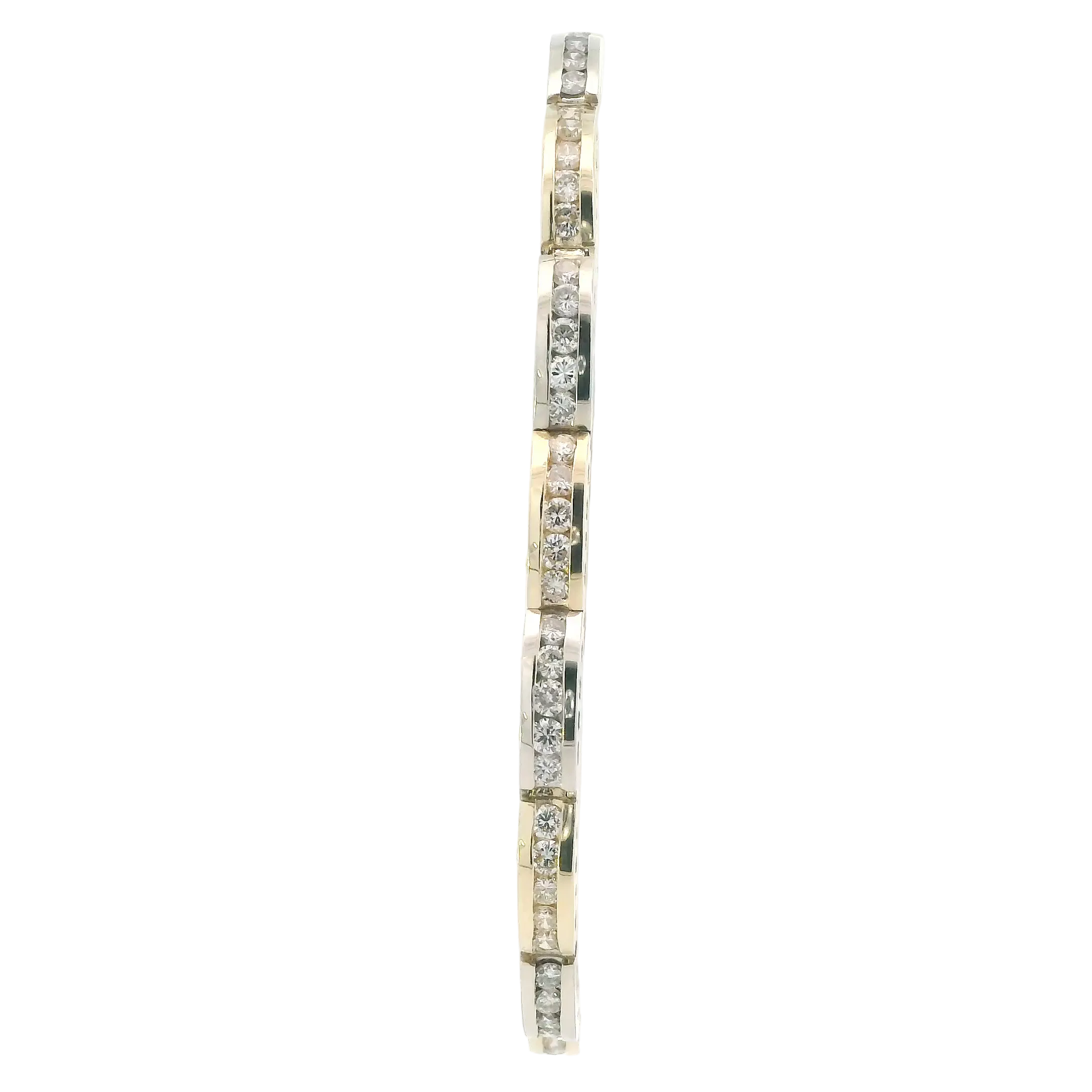 14K Yellow & White Gold Diamonds Tennis Bracelet - 3.20ct